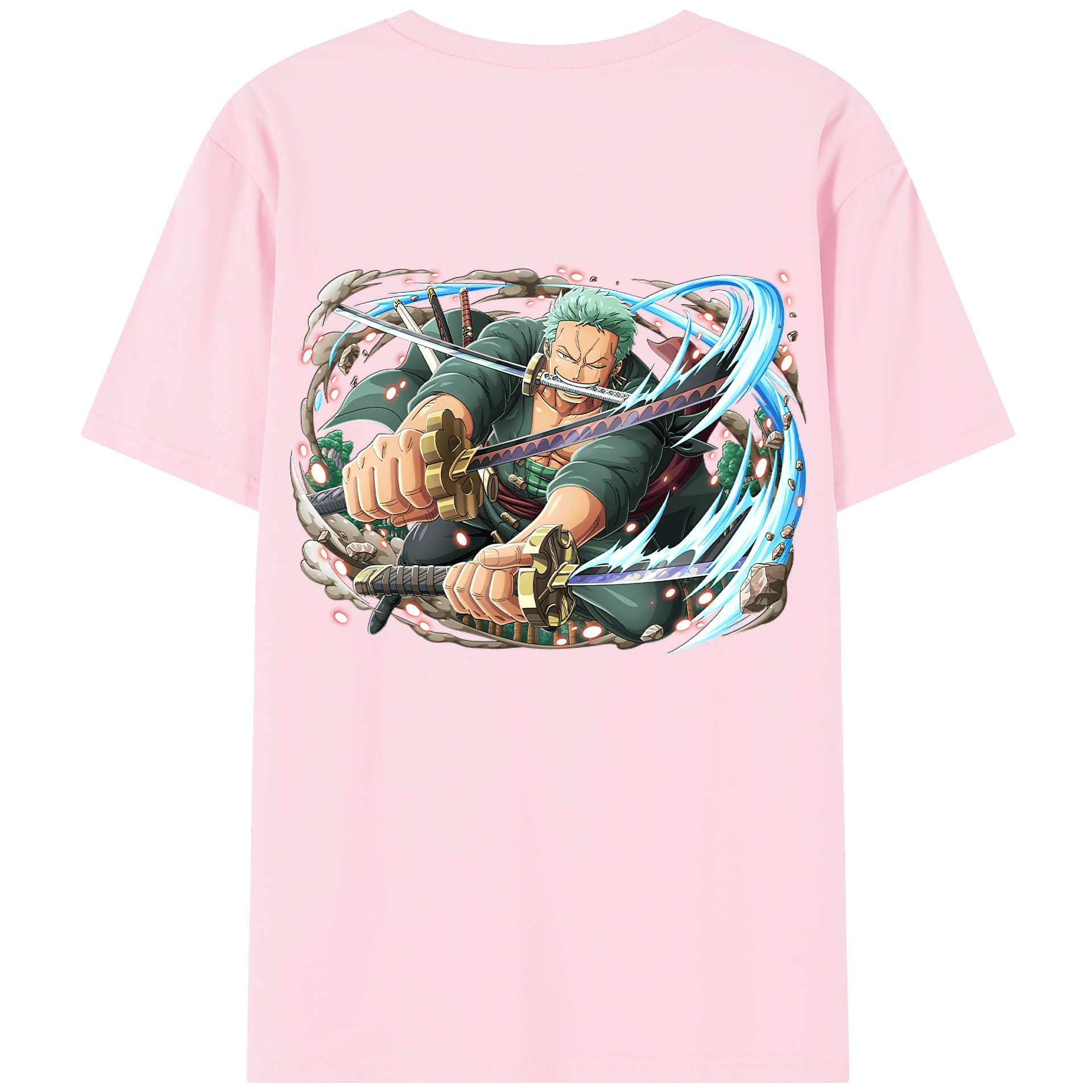 ワンピース ロロノア・ゾロ ONE PIECE Roronoa Zoro 綿100％半袖Tシャツ（背面プリント）
