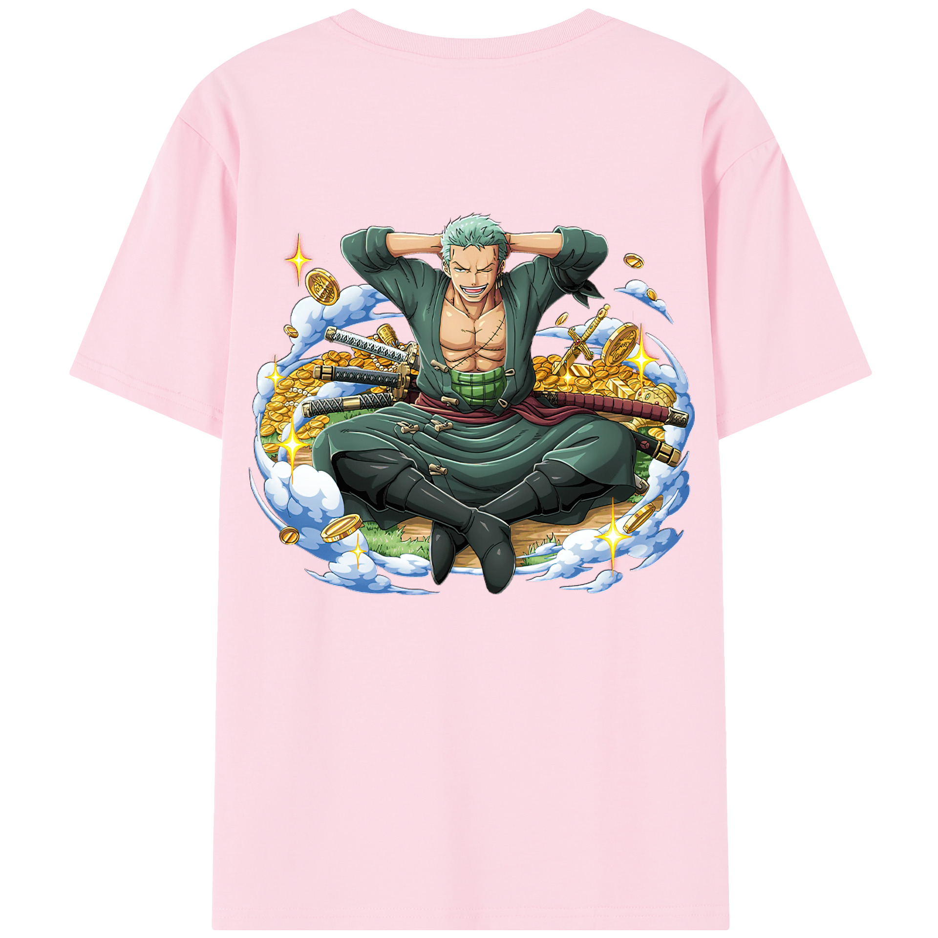 ワンピース ロロノア・ゾロ ONE PIECE Roronoa Zoro 綿100％半袖Tシャツ（背面プリント）