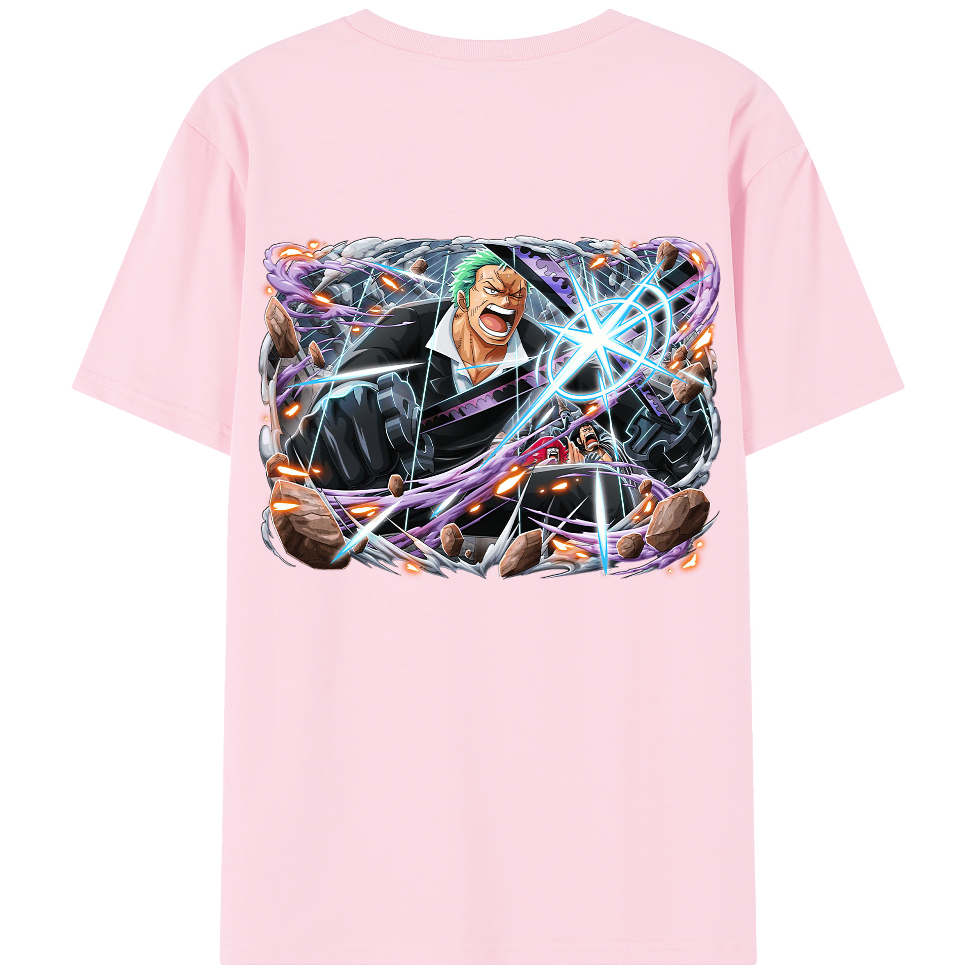 ワンピース ロロノア・ゾロ ONE PIECE Roronoa Zoro 綿100％半袖Tシャツ（背面プリント）