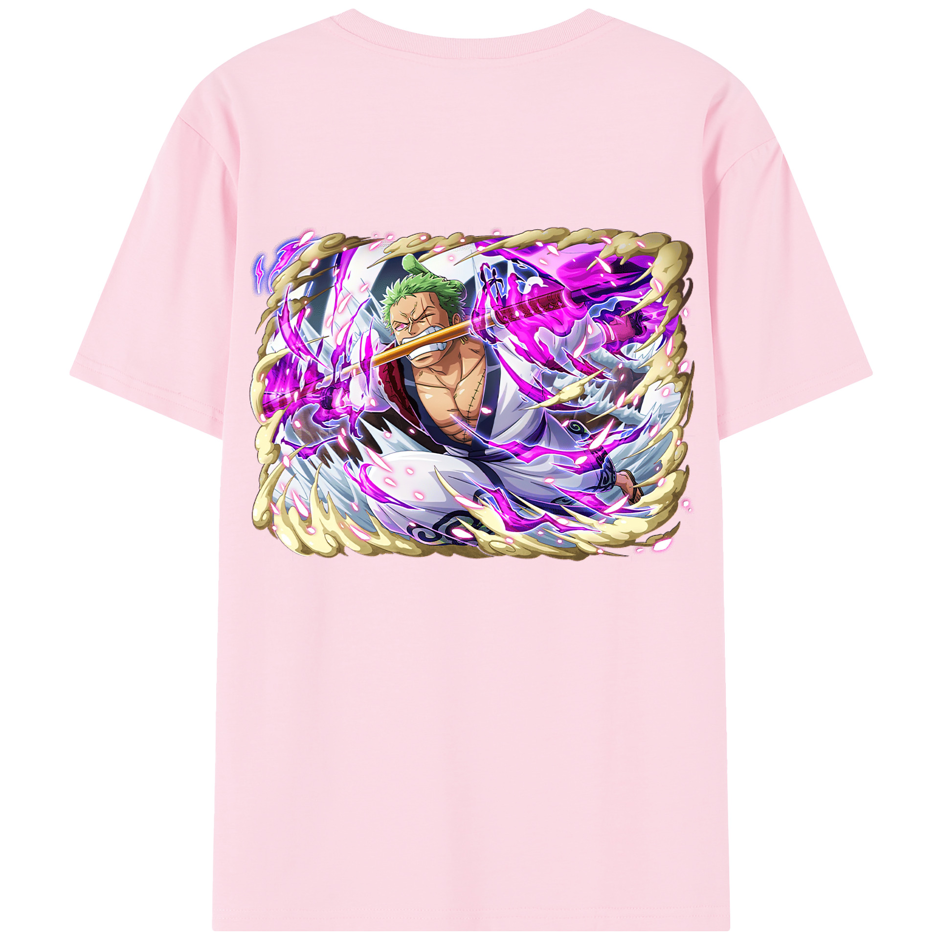 ワンピース ロロノア・ゾロ ONE PIECE Roronoa Zoro 綿100％半袖Tシャツ（背面プリント）