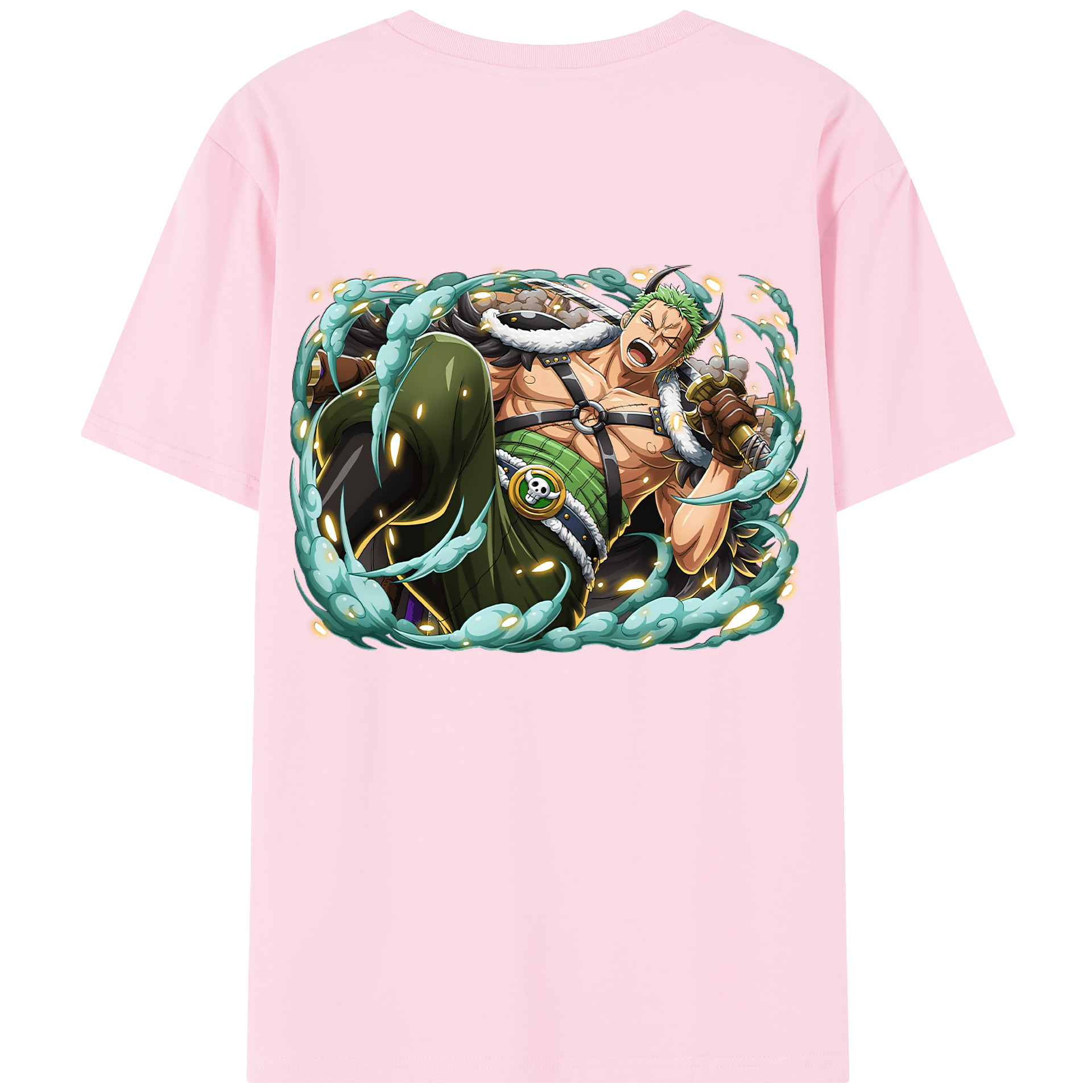 ワンピース ロロノア・ゾロ ONE PIECE Roronoa Zoro 綿100％半袖Tシャツ（背面プリント）