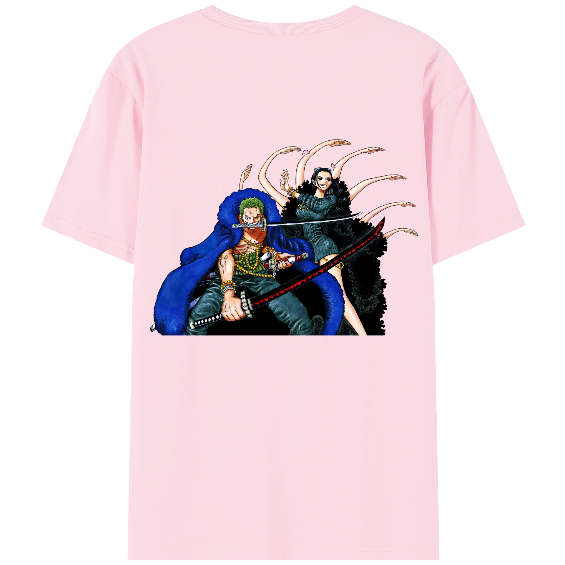 ワンピース ロロノア・ゾロ ONE PIECE Roronoa Zoro 綿100％半袖Tシャツ（背面プリント）