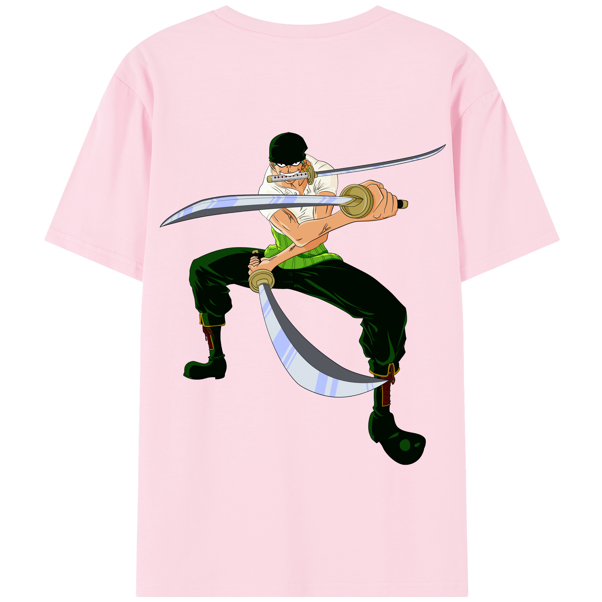 ワンピース ロロノア・ゾロ ONE PIECE Roronoa Zoro 綿100％半袖Tシャツ（背面プリント）