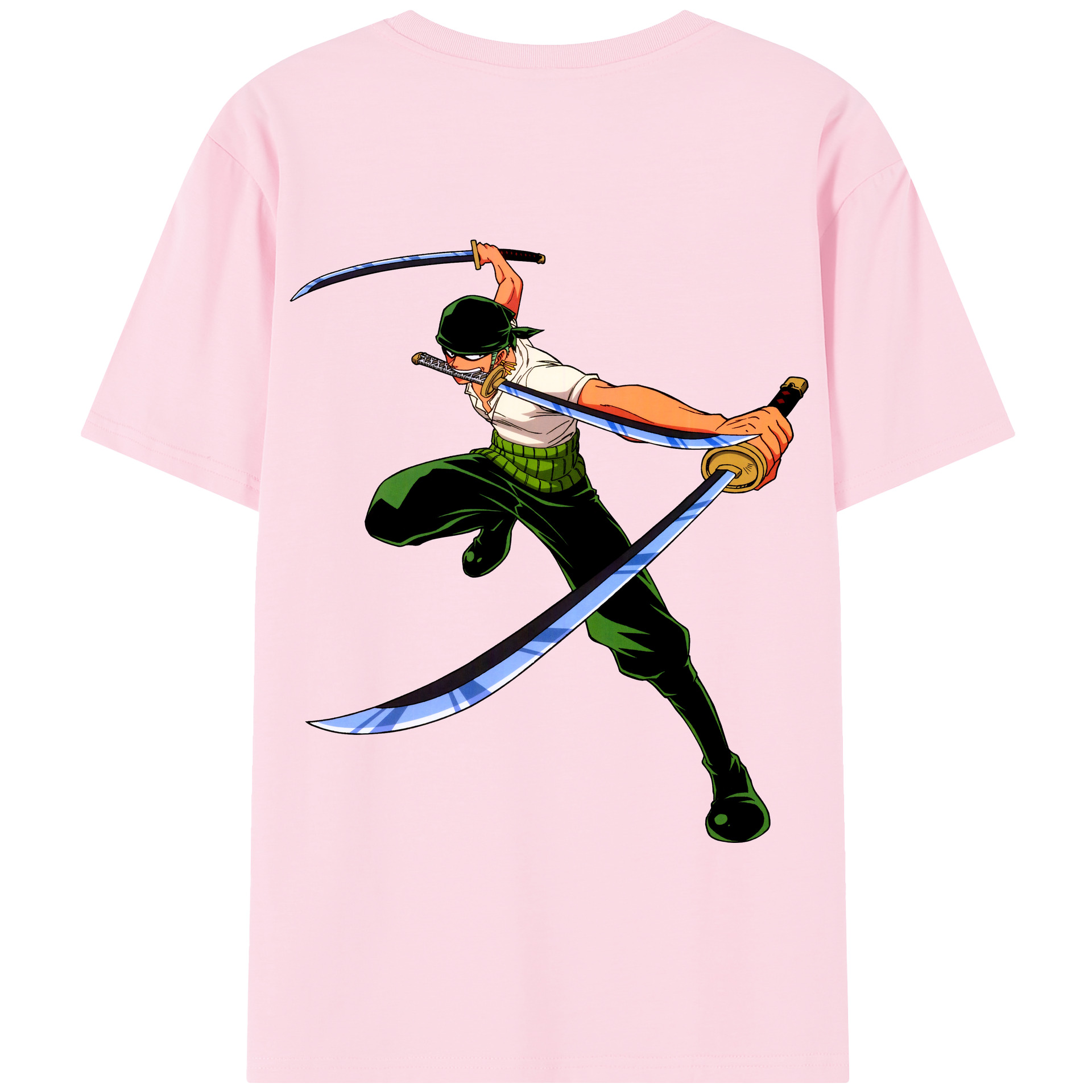 ワンピース ロロノア・ゾロ ONE PIECE Roronoa Zoro 綿100％半袖Tシャツ（背面プリント）
