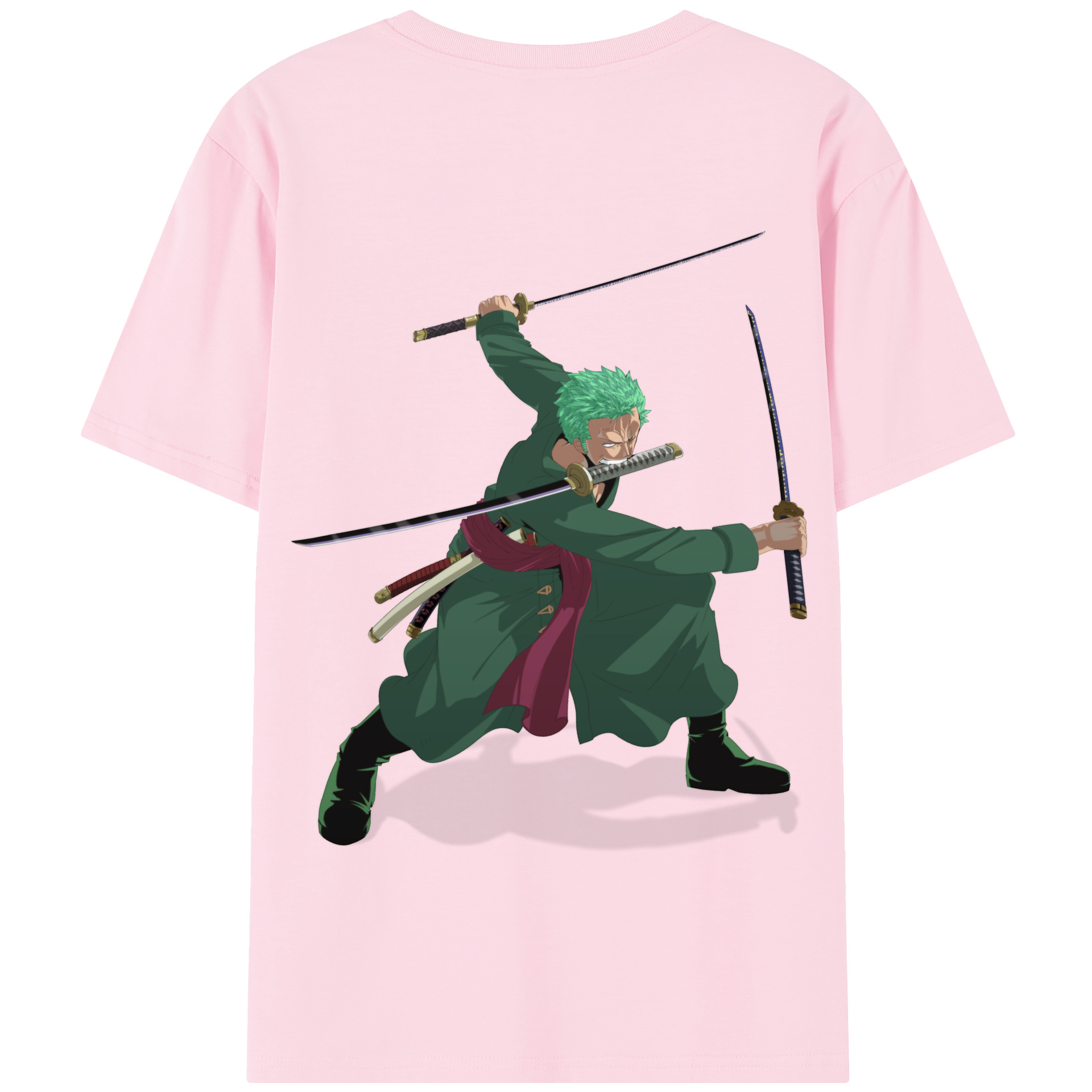ワンピース ロロノア・ゾロ ONE PIECE Roronoa Zoro 綿100％半袖Tシャツ（背面プリント）