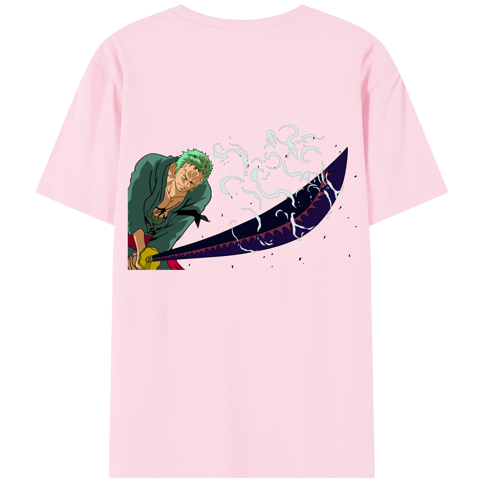 ワンピース ロロノア・ゾロ ONE PIECE Roronoa Zoro 綿100％半袖Tシャツ（背面プリント）