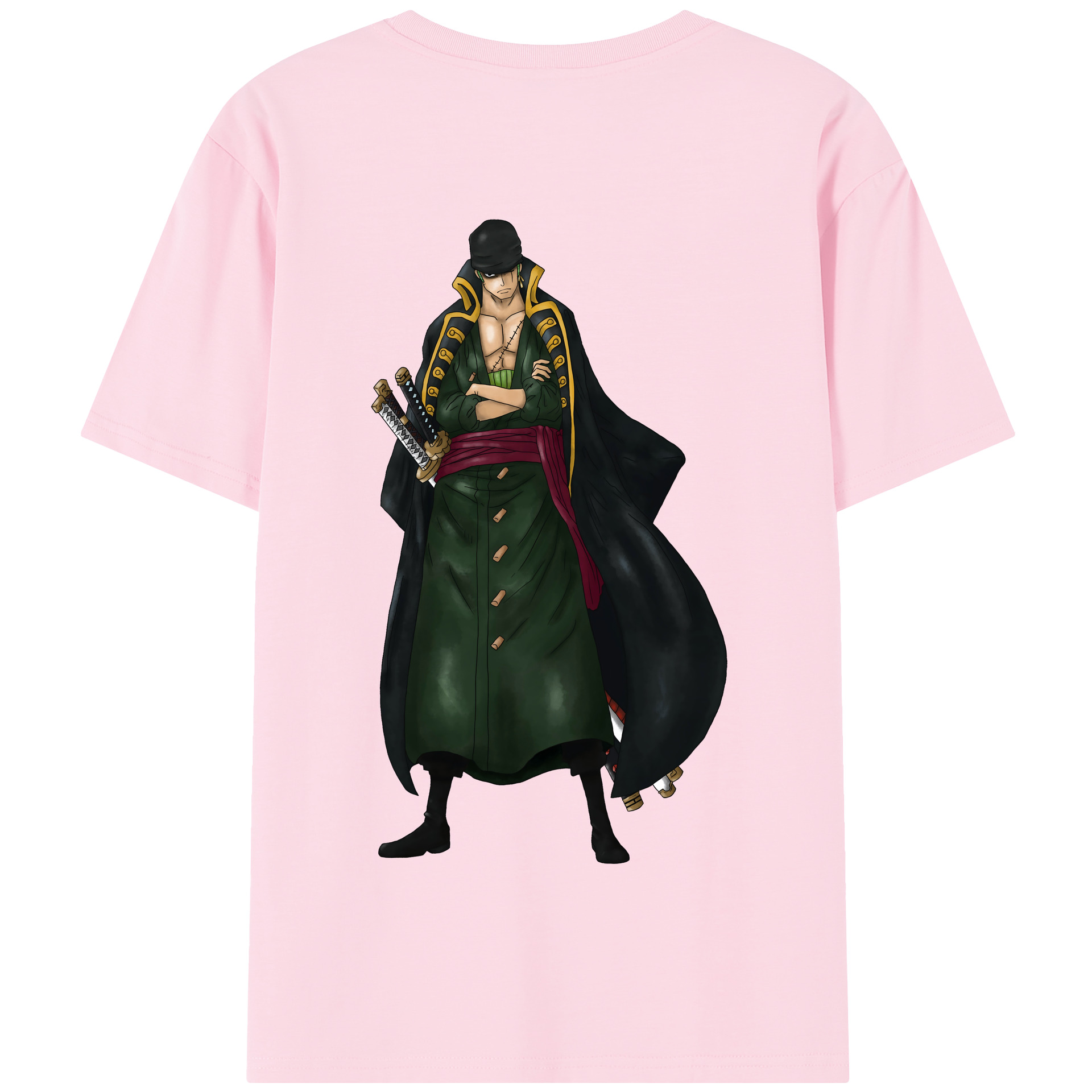 ワンピース ロロノア・ゾロ ONE PIECE Roronoa Zoro 綿100％半袖Tシャツ（背面プリント）