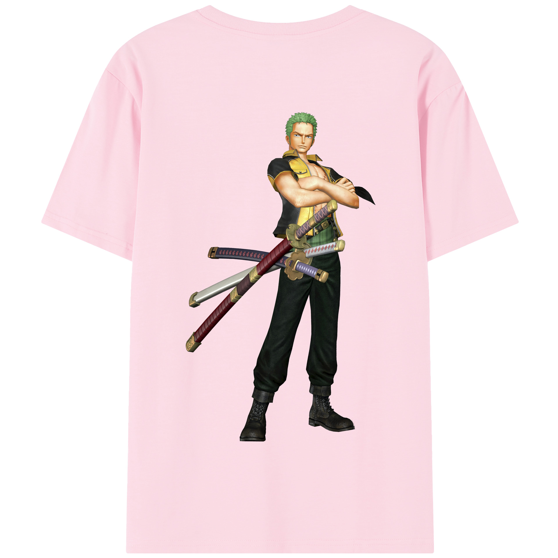 ワンピース ロロノア・ゾロ ONE PIECE Roronoa Zoro 綿100％半袖Tシャツ（背面プリント）