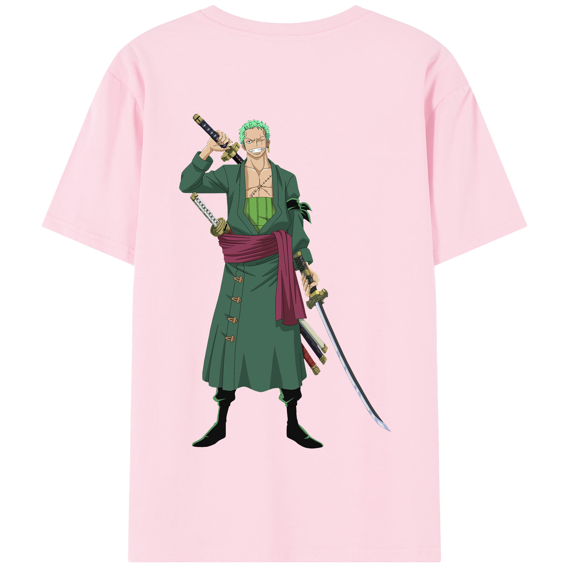 ワンピース ロロノア・ゾロ ONE PIECE Roronoa Zoro 綿100％半袖Tシャツ（背面プリント）