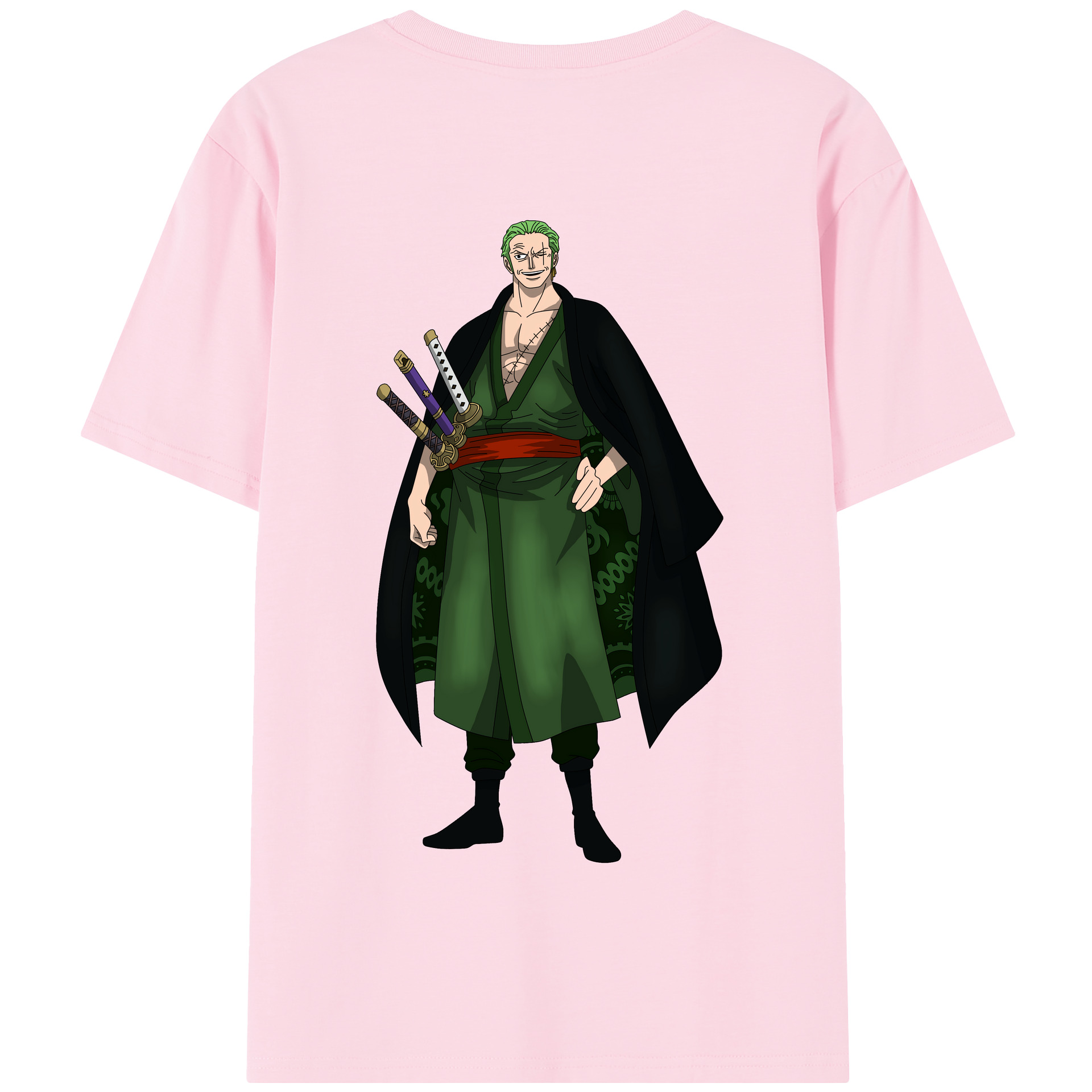 ワンピース ロロノア・ゾロ ONE PIECE Roronoa Zoro 綿100％半袖Tシャツ（背面プリント）