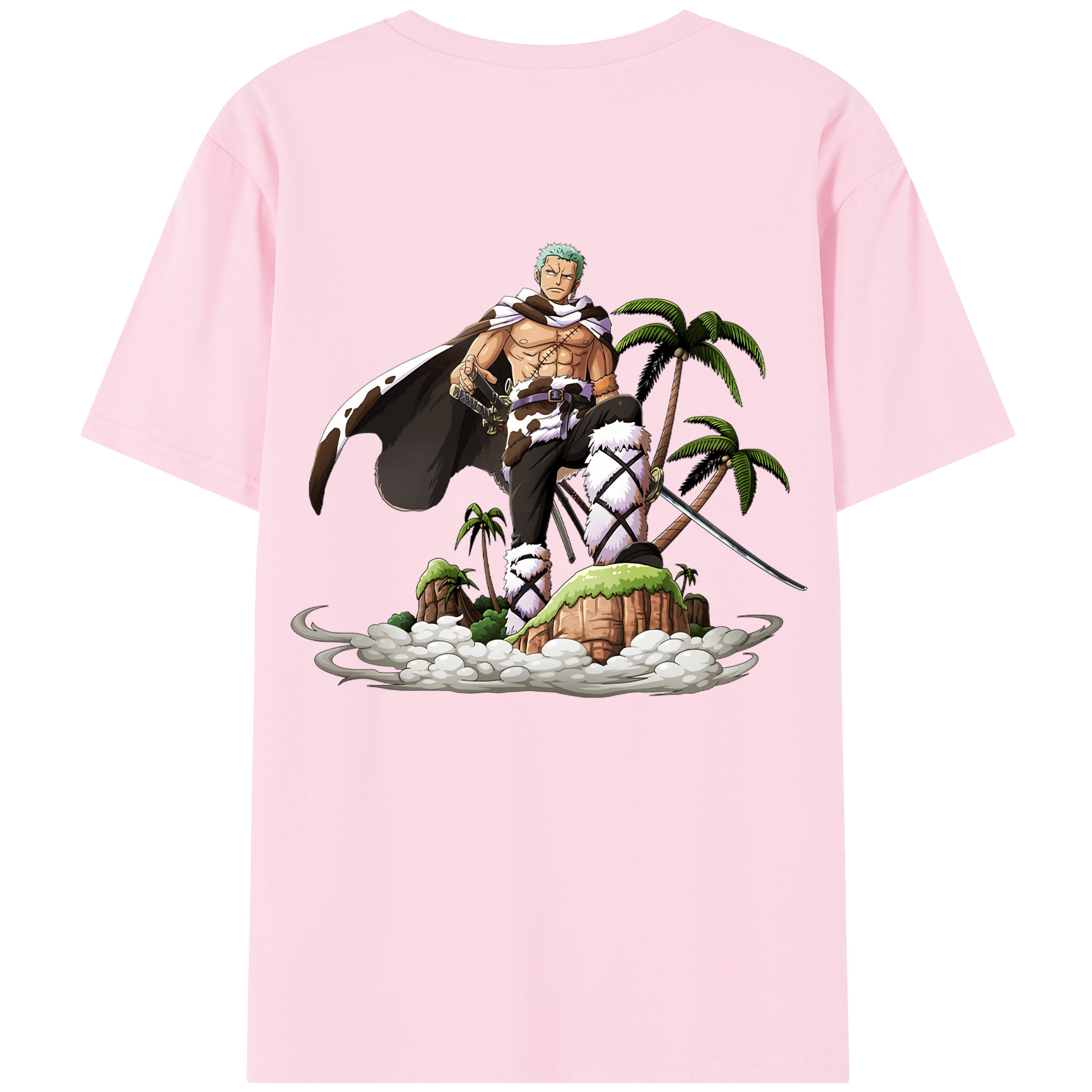 ワンピース ロロノア・ゾロ ONE PIECE Roronoa Zoro 綿100％半袖Tシャツ（背面プリント）