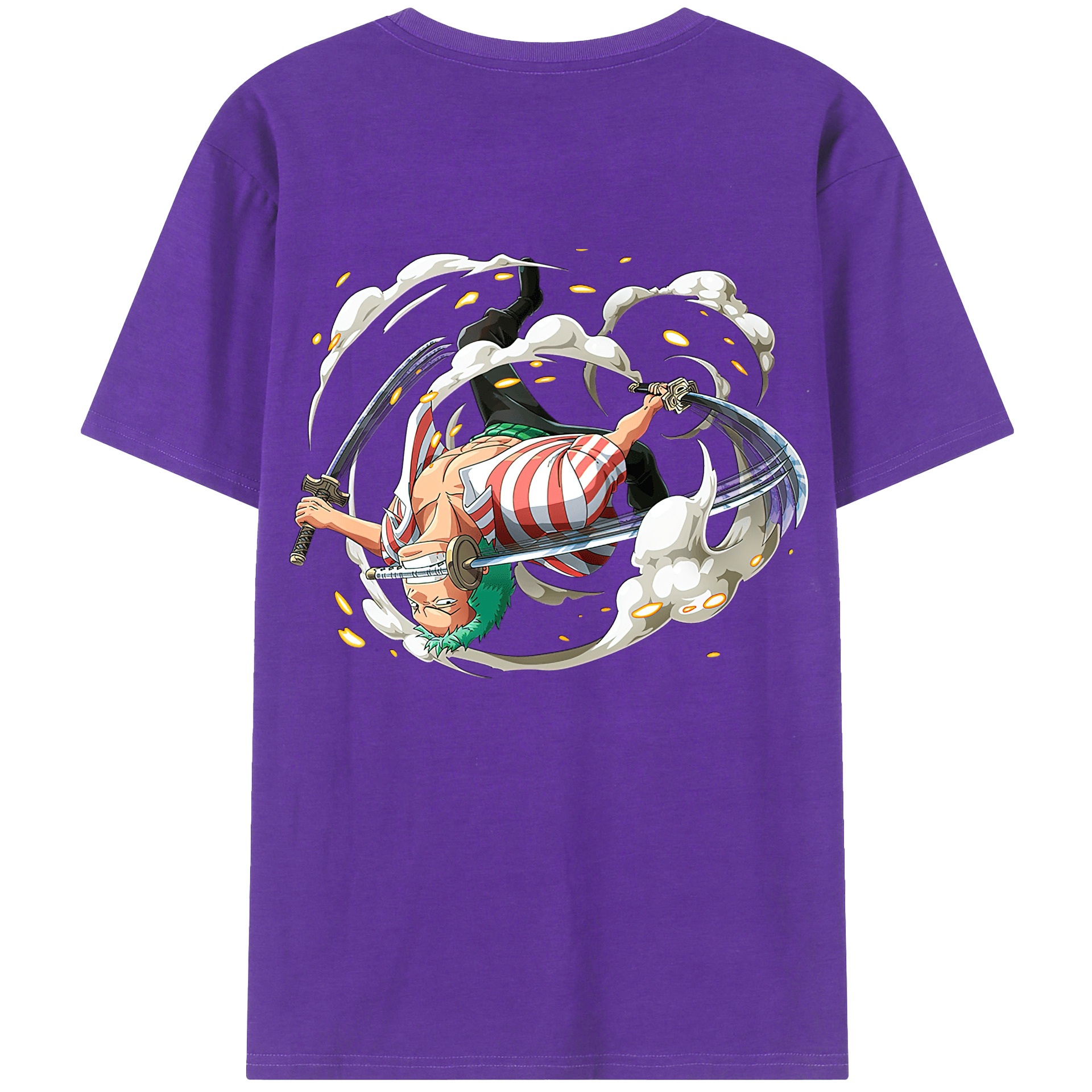 ワンピース ロロノア・ゾロ ONE PIECE Roronoa Zoro 綿100％半袖Tシャツ（背面プリント）