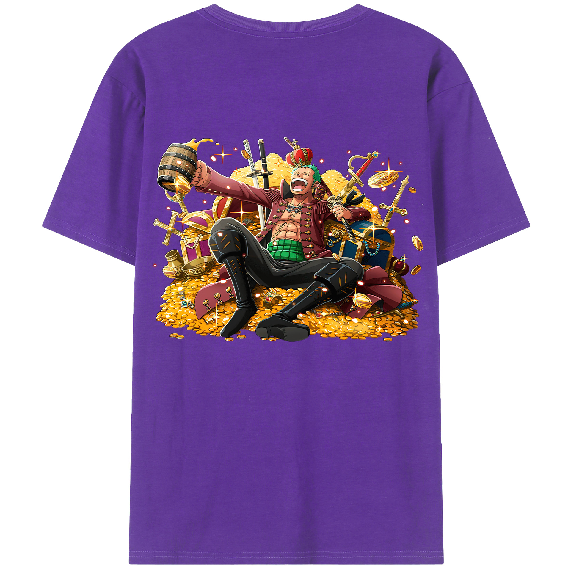 ワンピース ロロノア・ゾロ ONE PIECE Roronoa Zoro 綿100％半袖Tシャツ（背面プリント）