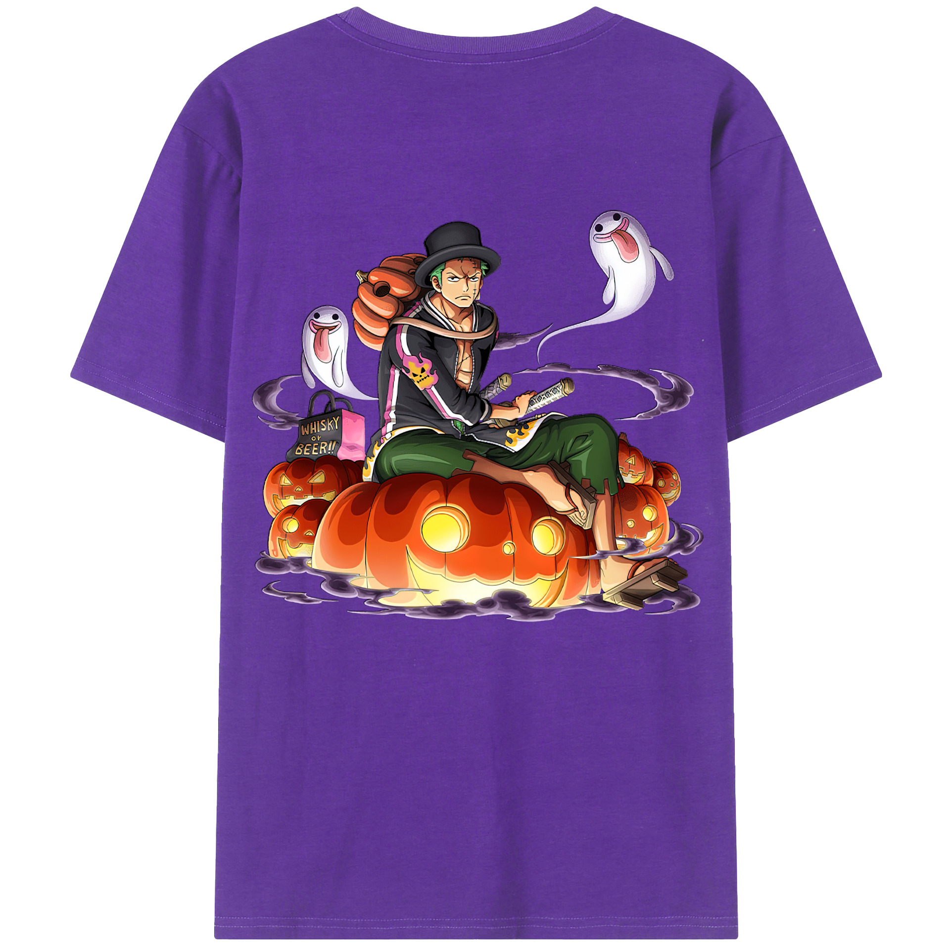 ワンピース ロロノア・ゾロ ONE PIECE Roronoa Zoro 綿100％半袖Tシャツ（背面プリント）
