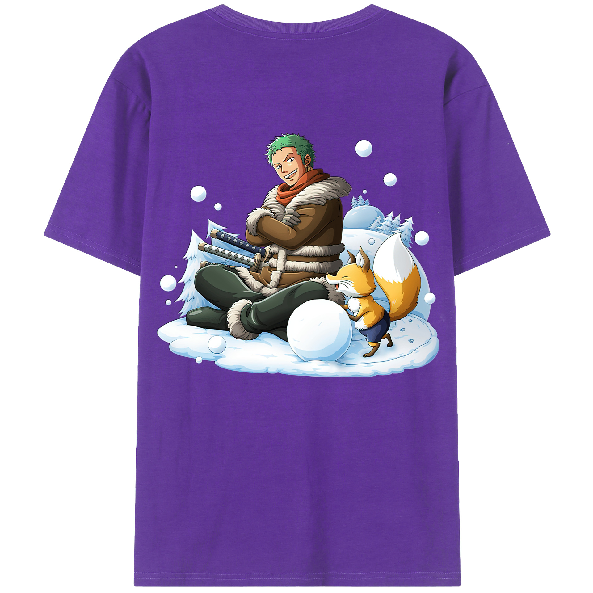 ワンピース ロロノア・ゾロ ONE PIECE Roronoa Zoro 綿100％半袖Tシャツ（背面プリント）