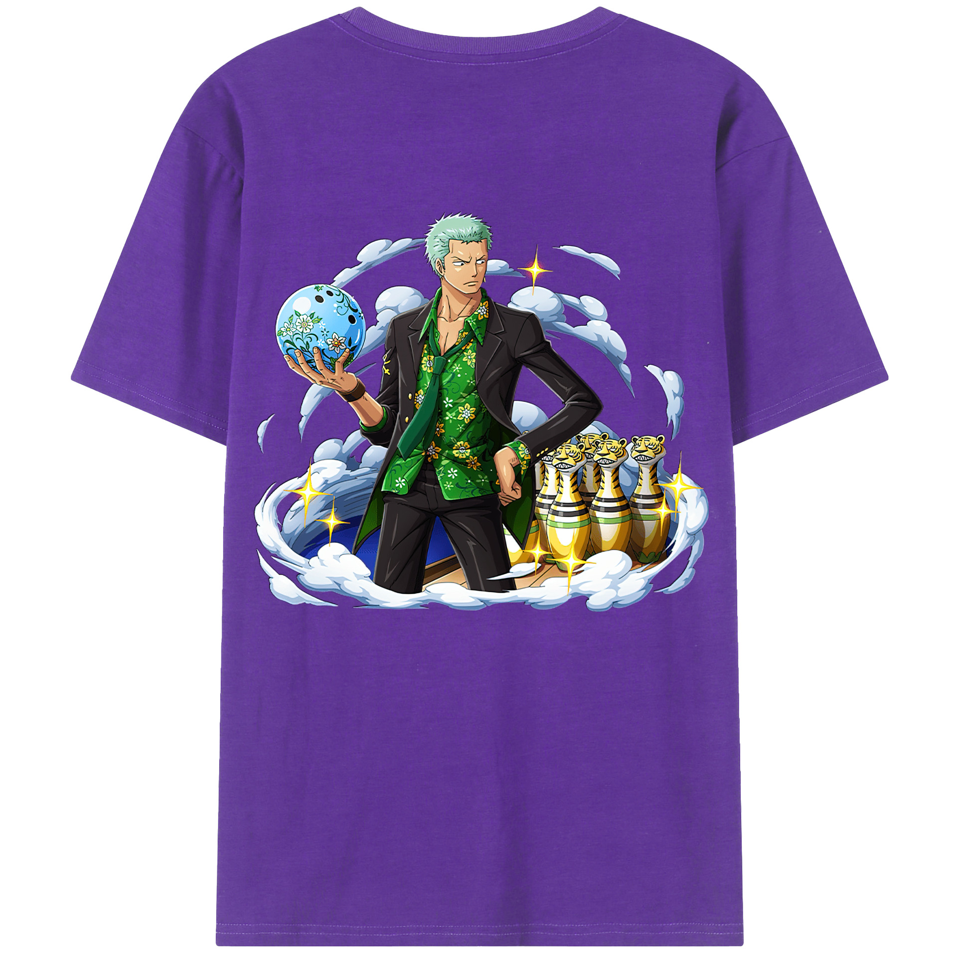 ワンピース ロロノア・ゾロ ONE PIECE Roronoa Zoro 綿100％半袖Tシャツ（背面プリント）