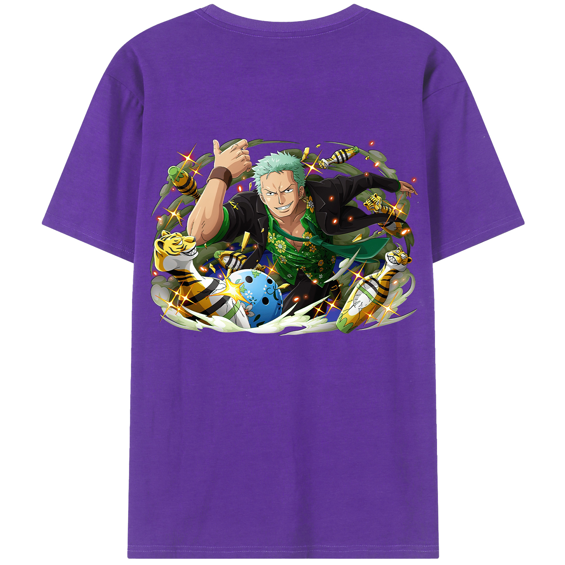 ワンピース ロロノア・ゾロ ONE PIECE Roronoa Zoro 綿100％半袖Tシャツ（背面プリント）