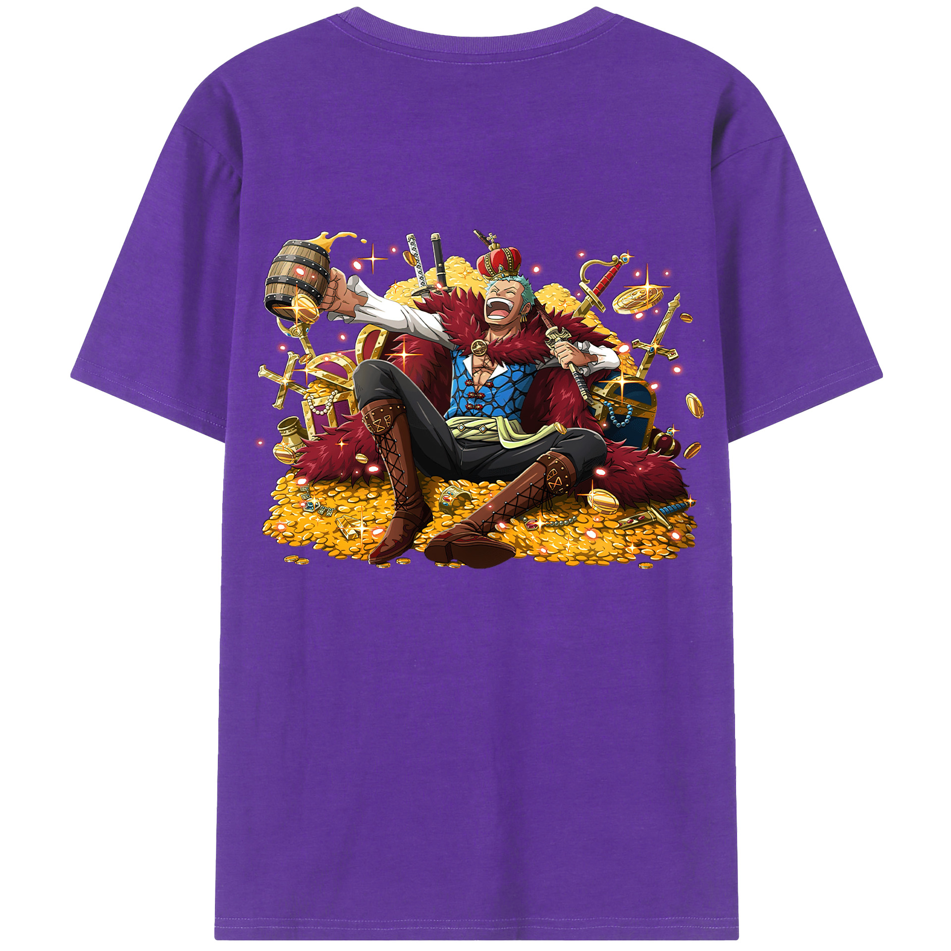 ワンピース ロロノア・ゾロ ONE PIECE Roronoa Zoro 綿100％半袖Tシャツ（背面プリント）