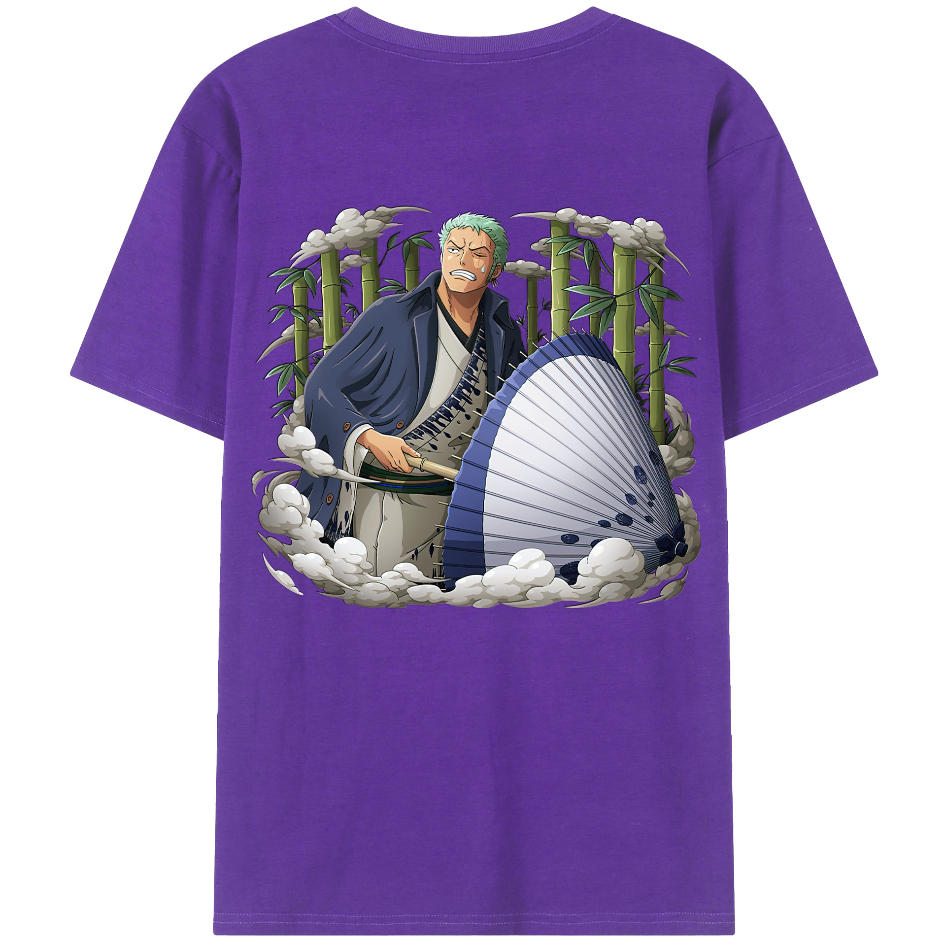 ワンピース ロロノア・ゾロ ONE PIECE Roronoa Zoro 綿100％半袖Tシャツ（背面プリント）