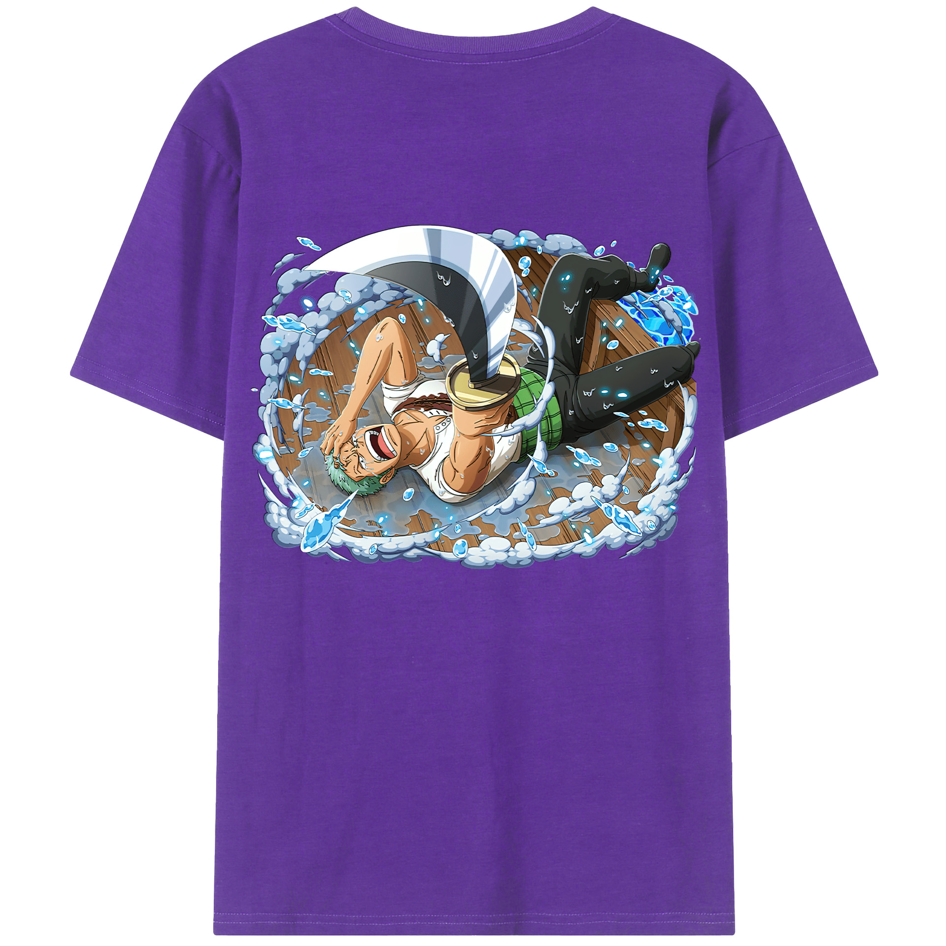 ワンピース ロロノア・ゾロ ONE PIECE Roronoa Zoro 綿100％半袖Tシャツ（背面プリント）