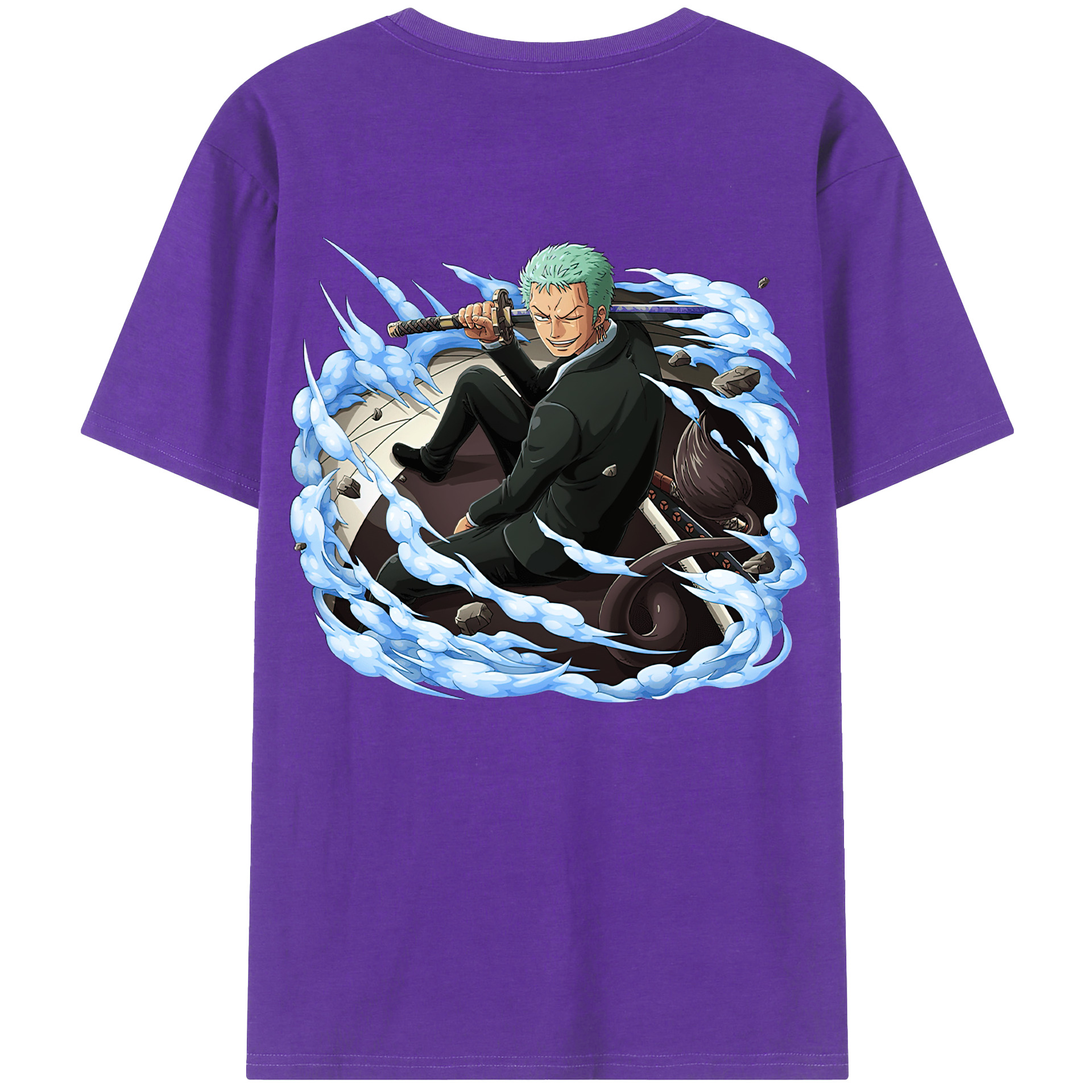 ワンピース ロロノア・ゾロ ONE PIECE Roronoa Zoro 綿100％半袖Tシャツ（背面プリント）