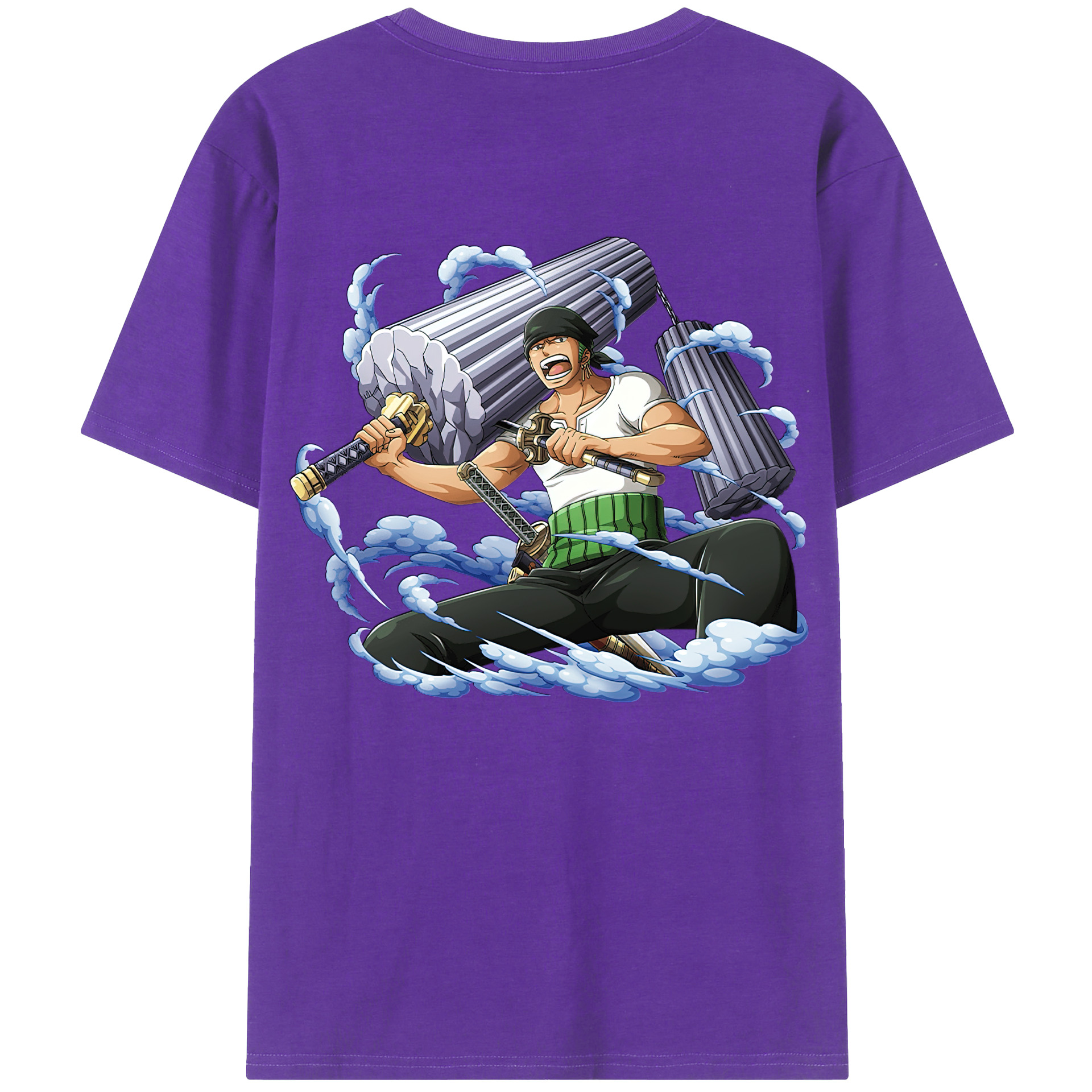 ワンピース ロロノア・ゾロ ONE PIECE Roronoa Zoro 綿100％半袖Tシャツ（背面プリント）