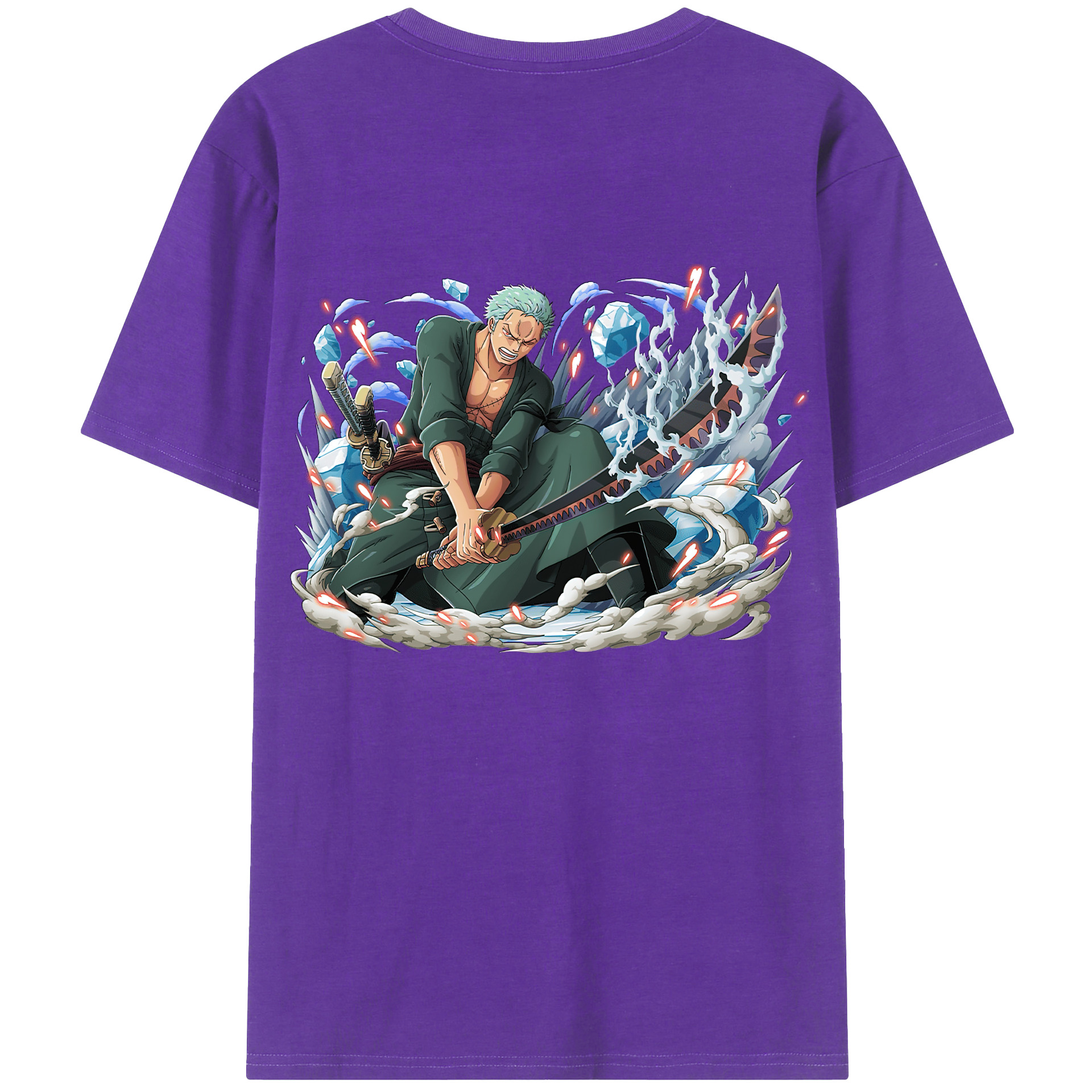 ワンピース ロロノア・ゾロ ONE PIECE Roronoa Zoro 綿100％半袖Tシャツ（背面プリント）