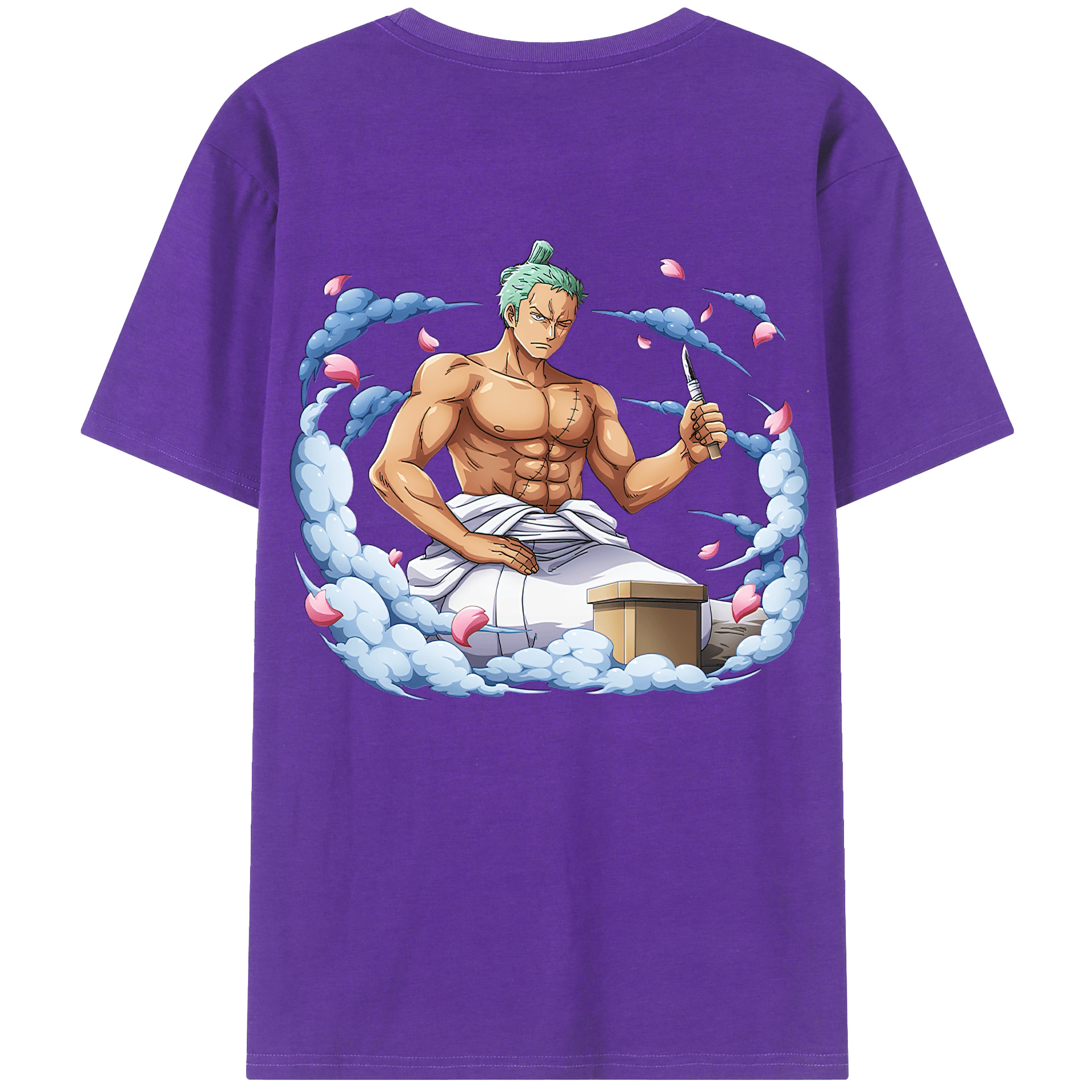 ワンピース ロロノア・ゾロ ONE PIECE Roronoa Zoro 綿100％半袖Tシャツ（背面プリント）