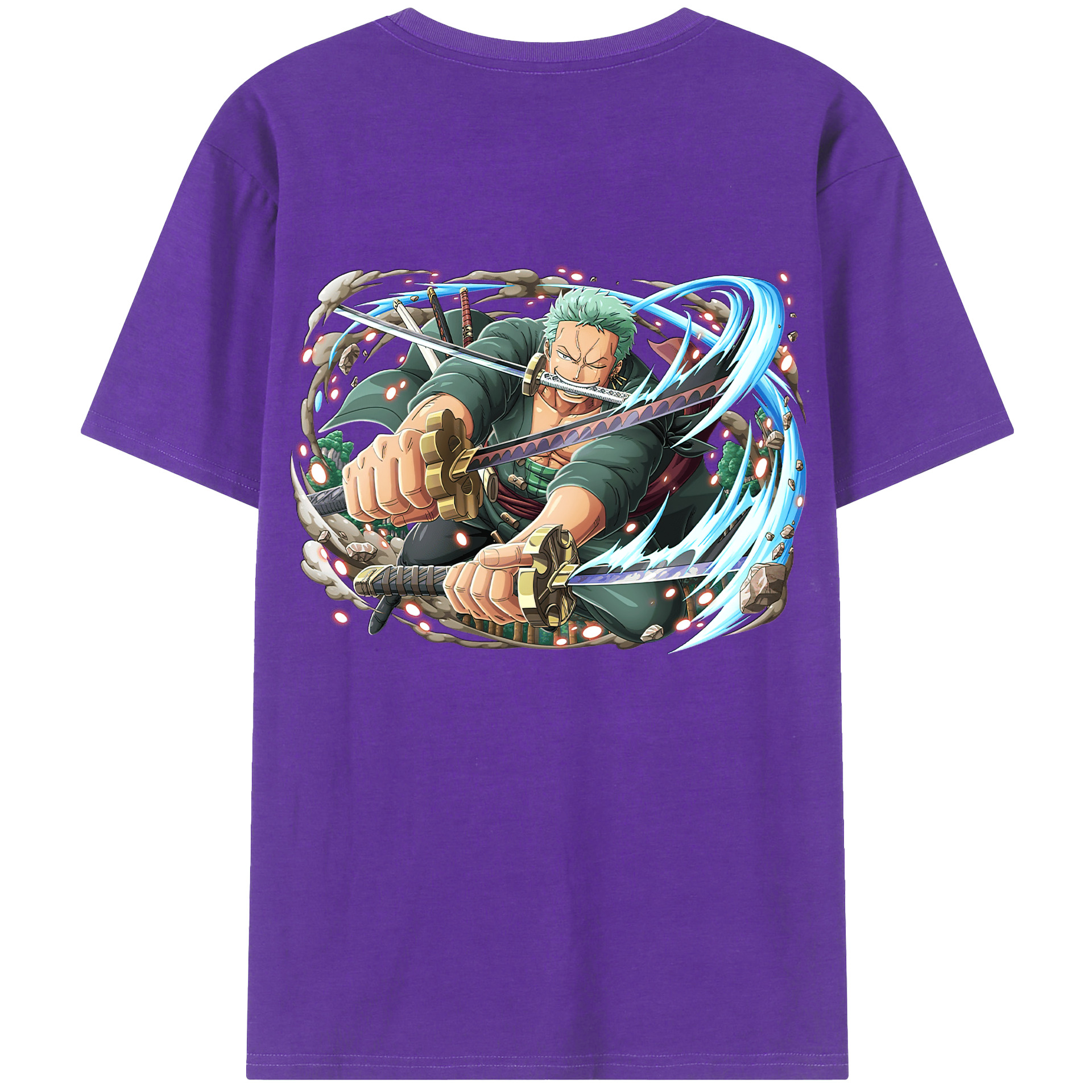 ワンピース ロロノア・ゾロ ONE PIECE Roronoa Zoro 綿100％半袖Tシャツ（背面プリント）