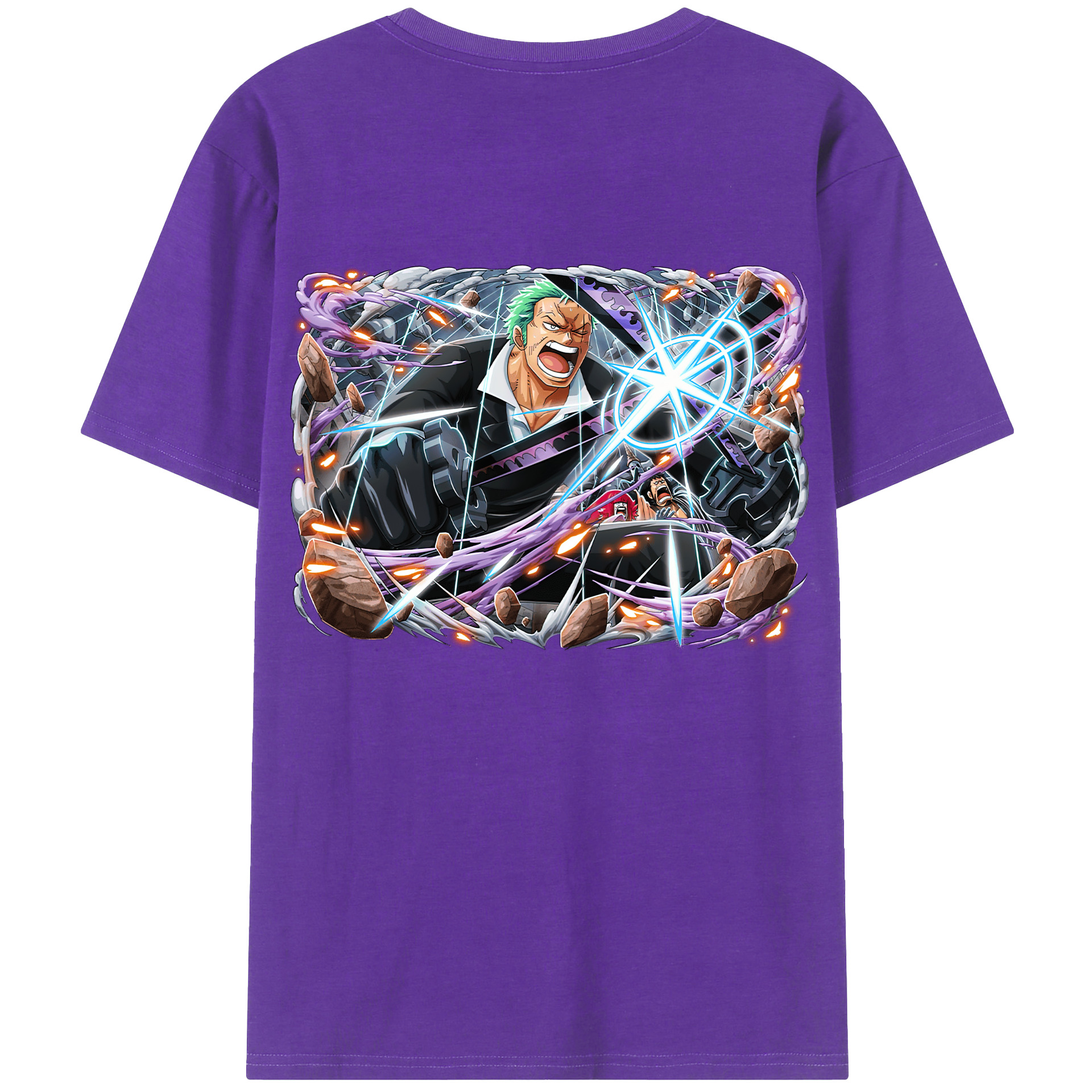 ワンピース ロロノア・ゾロ ONE PIECE Roronoa Zoro 綿100％半袖Tシャツ（背面プリント）