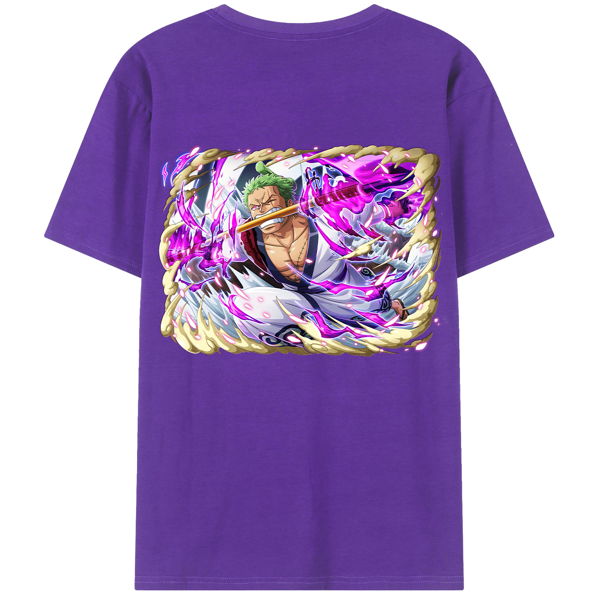 ワンピース ロロノア・ゾロ ONE PIECE Roronoa Zoro 綿100％半袖Tシャツ（背面プリント）