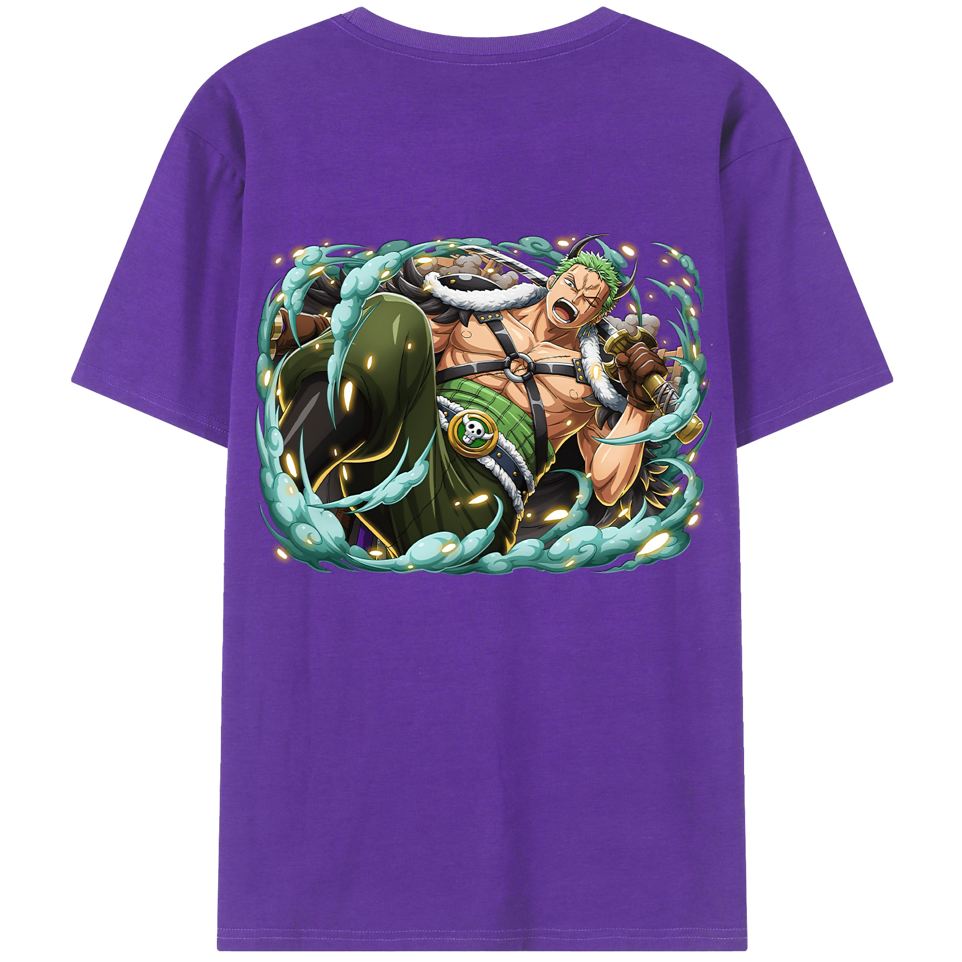 ワンピース ロロノア・ゾロ ONE PIECE Roronoa Zoro 綿100％半袖Tシャツ（背面プリント）