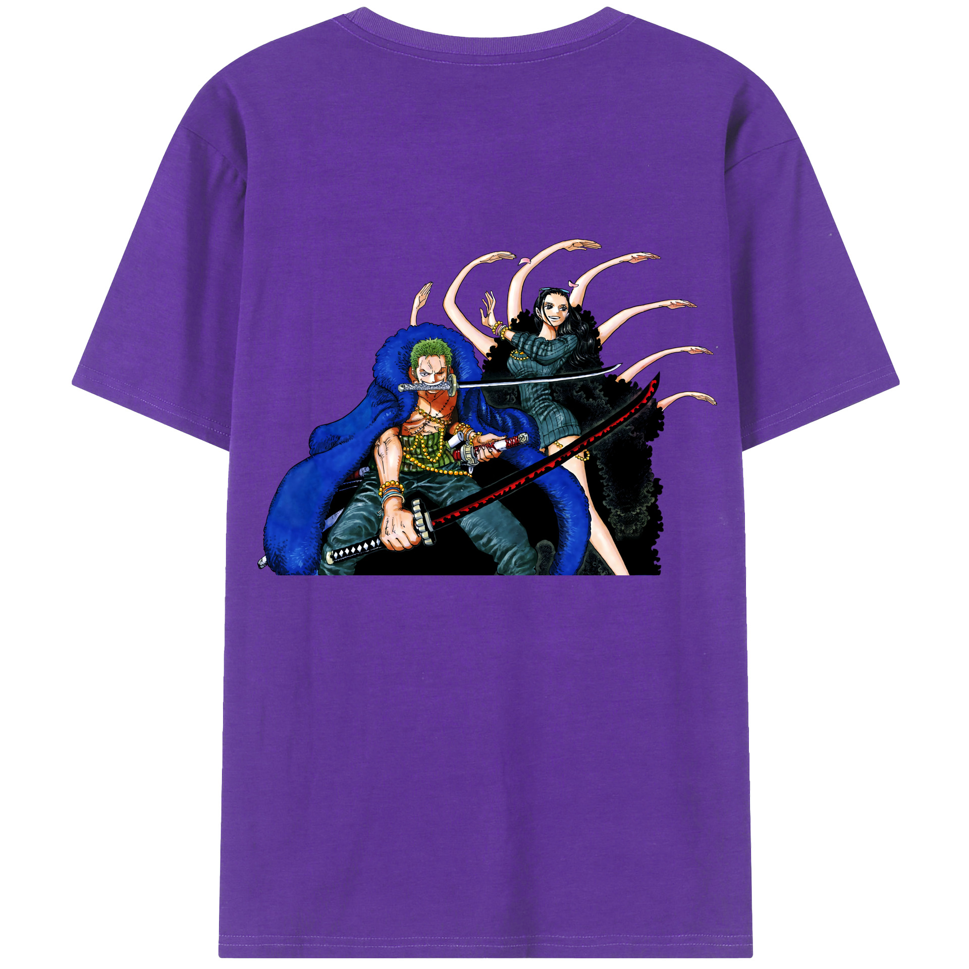ワンピース ロロノア・ゾロ ONE PIECE Roronoa Zoro 綿100％半袖Tシャツ（背面プリント）