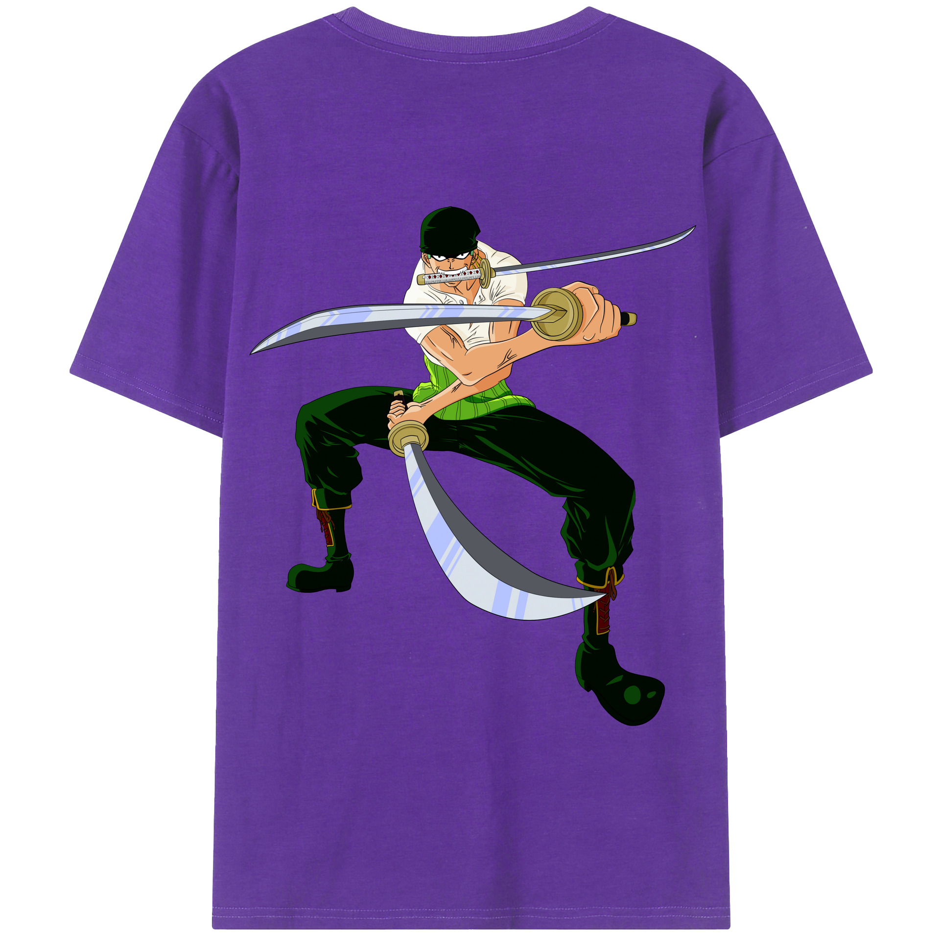 ワンピース ロロノア・ゾロ ONE PIECE Roronoa Zoro 綿100％半袖Tシャツ（背面プリント）
