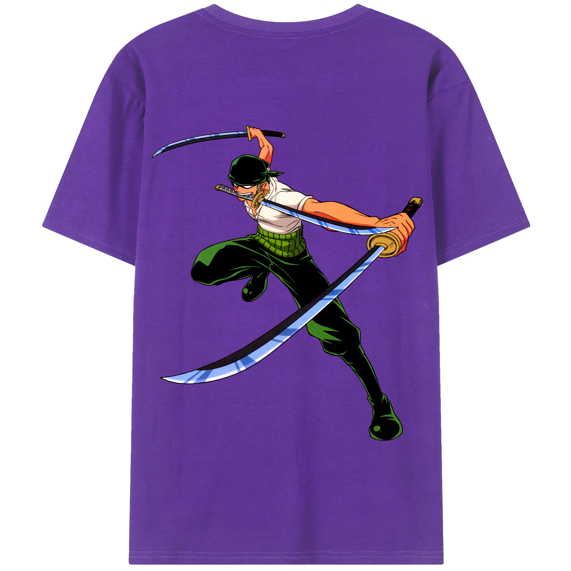 ワンピース ロロノア・ゾロ ONE PIECE Roronoa Zoro 綿100％半袖Tシャツ（背面プリント）