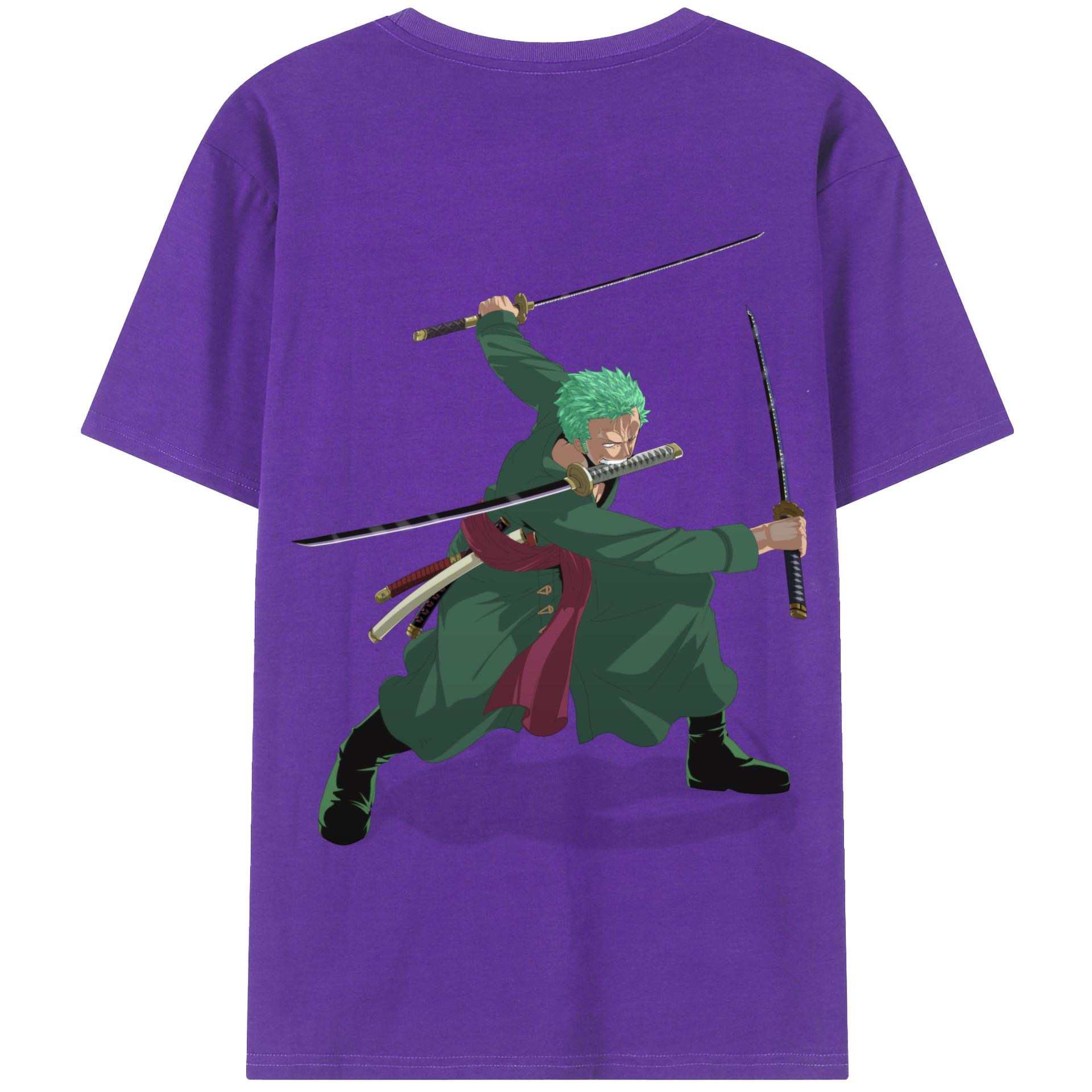 ワンピース ロロノア・ゾロ ONE PIECE Roronoa Zoro 綿100％半袖Tシャツ（背面プリント）
