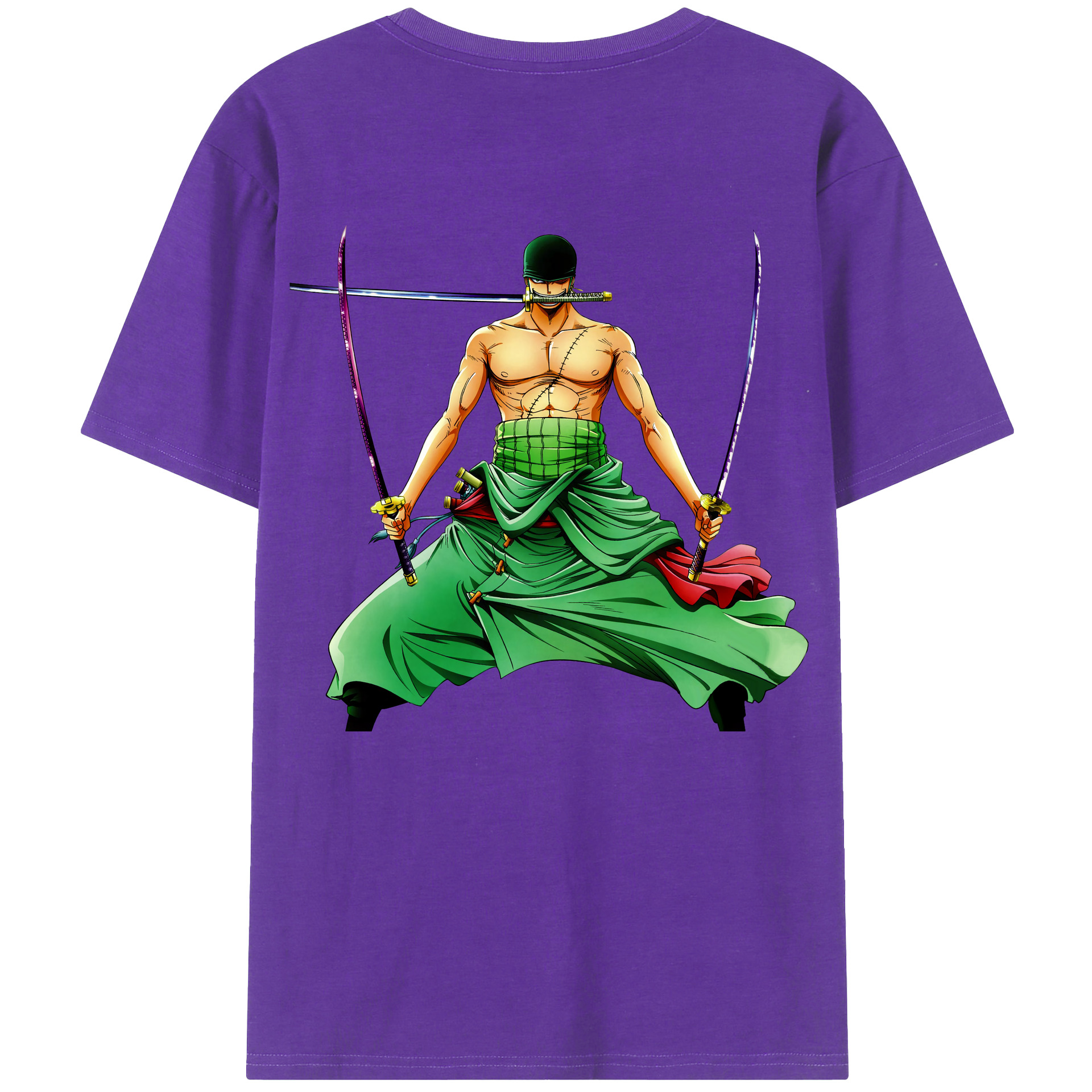 ワンピース ロロノア・ゾロ ONE PIECE Roronoa Zoro 綿100％半袖Tシャツ（背面プリント）