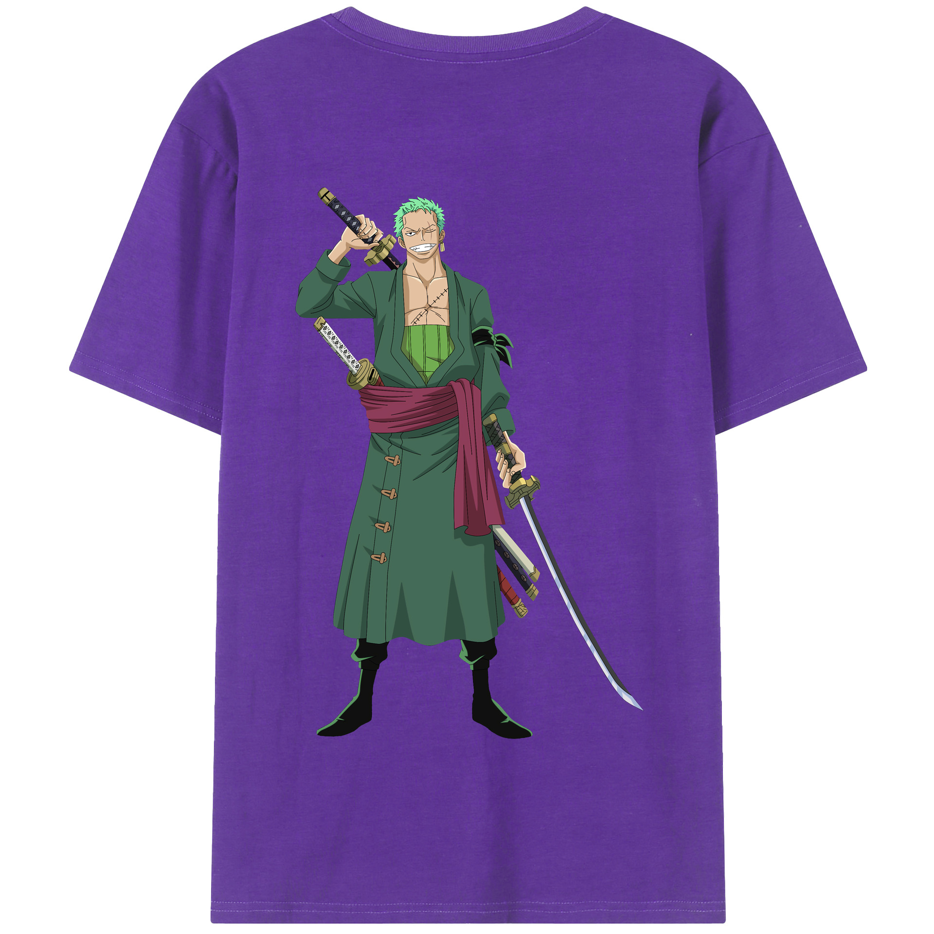 ワンピース ロロノア・ゾロ ONE PIECE Roronoa Zoro 綿100％半袖Tシャツ（背面プリント）
