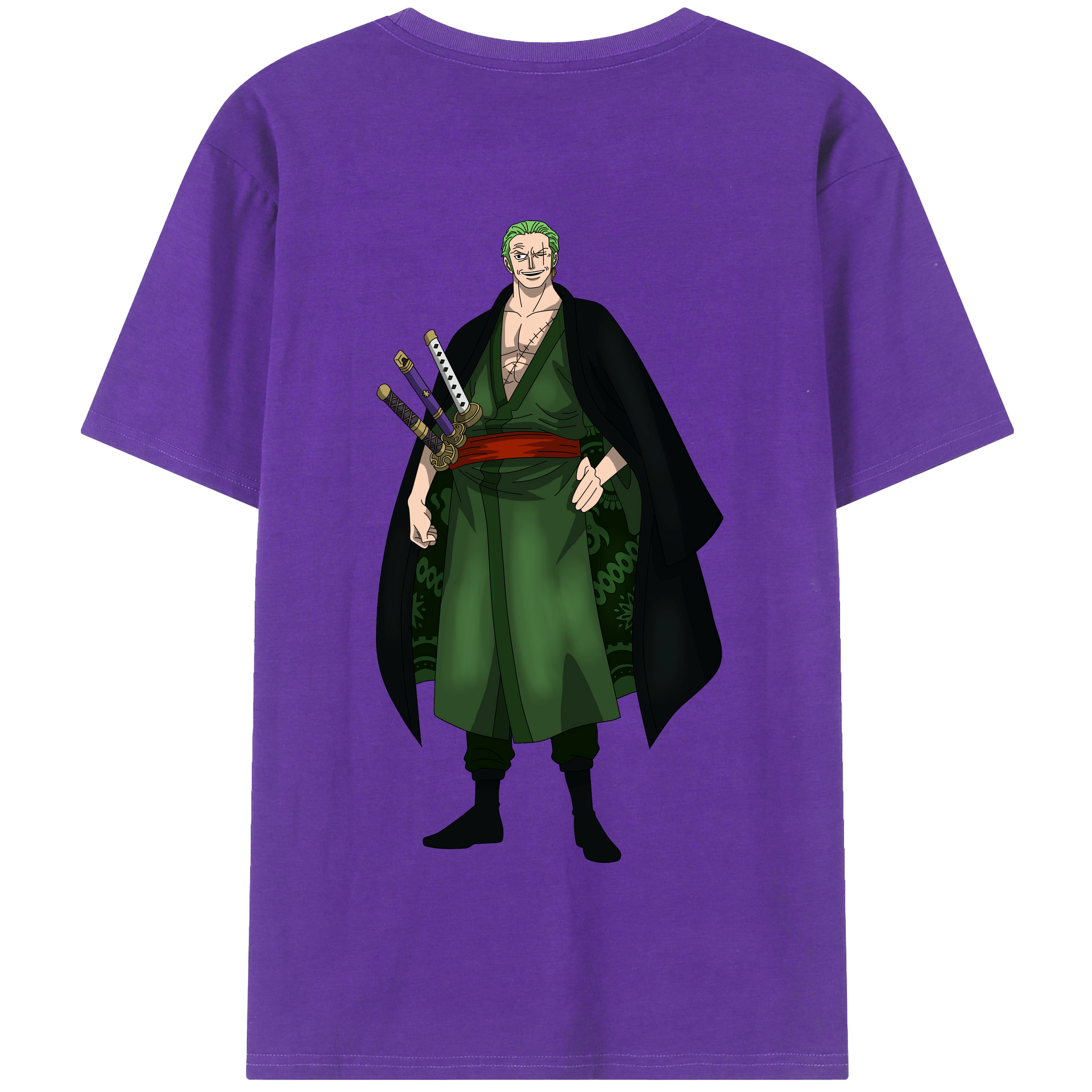 ワンピース ロロノア・ゾロ ONE PIECE Roronoa Zoro 綿100％半袖Tシャツ（背面プリント）