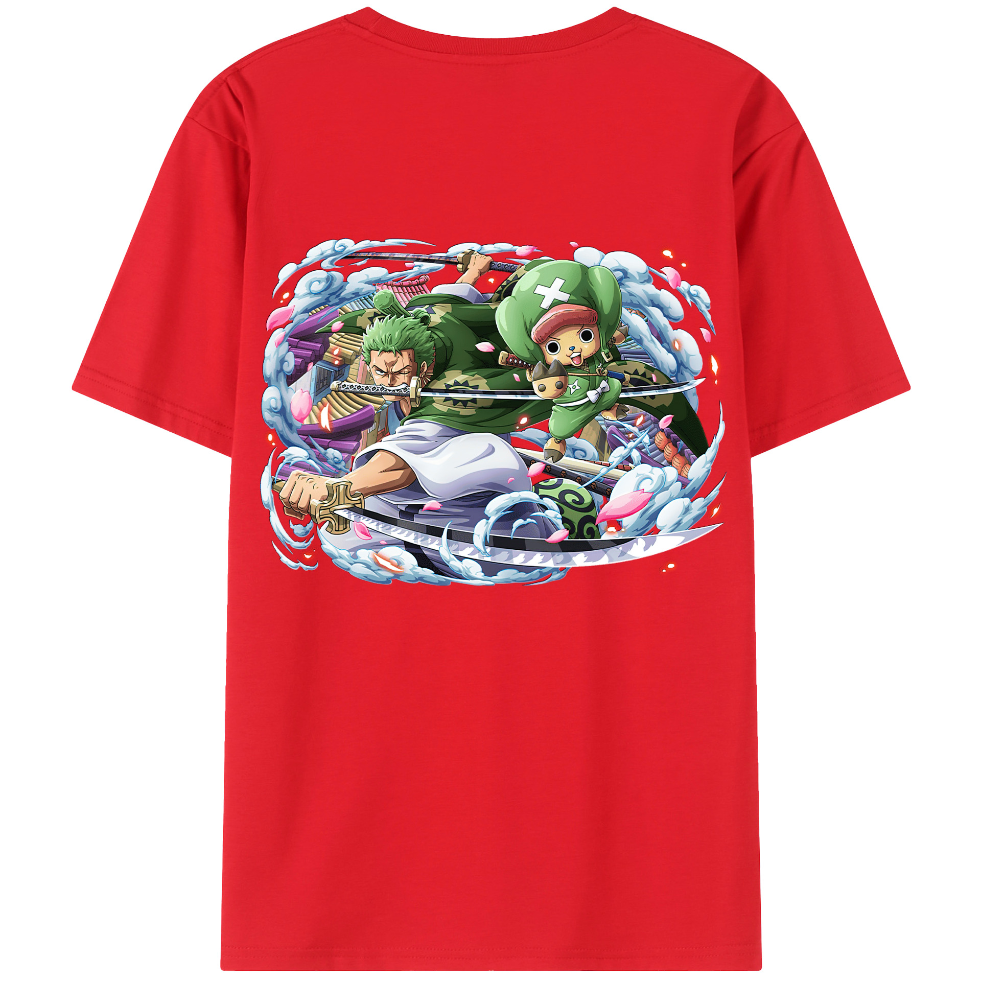 ワンピース ロロノア・ゾロ ONE PIECE Roronoa Zoro 綿100％半袖Tシャツ（背面プリント）