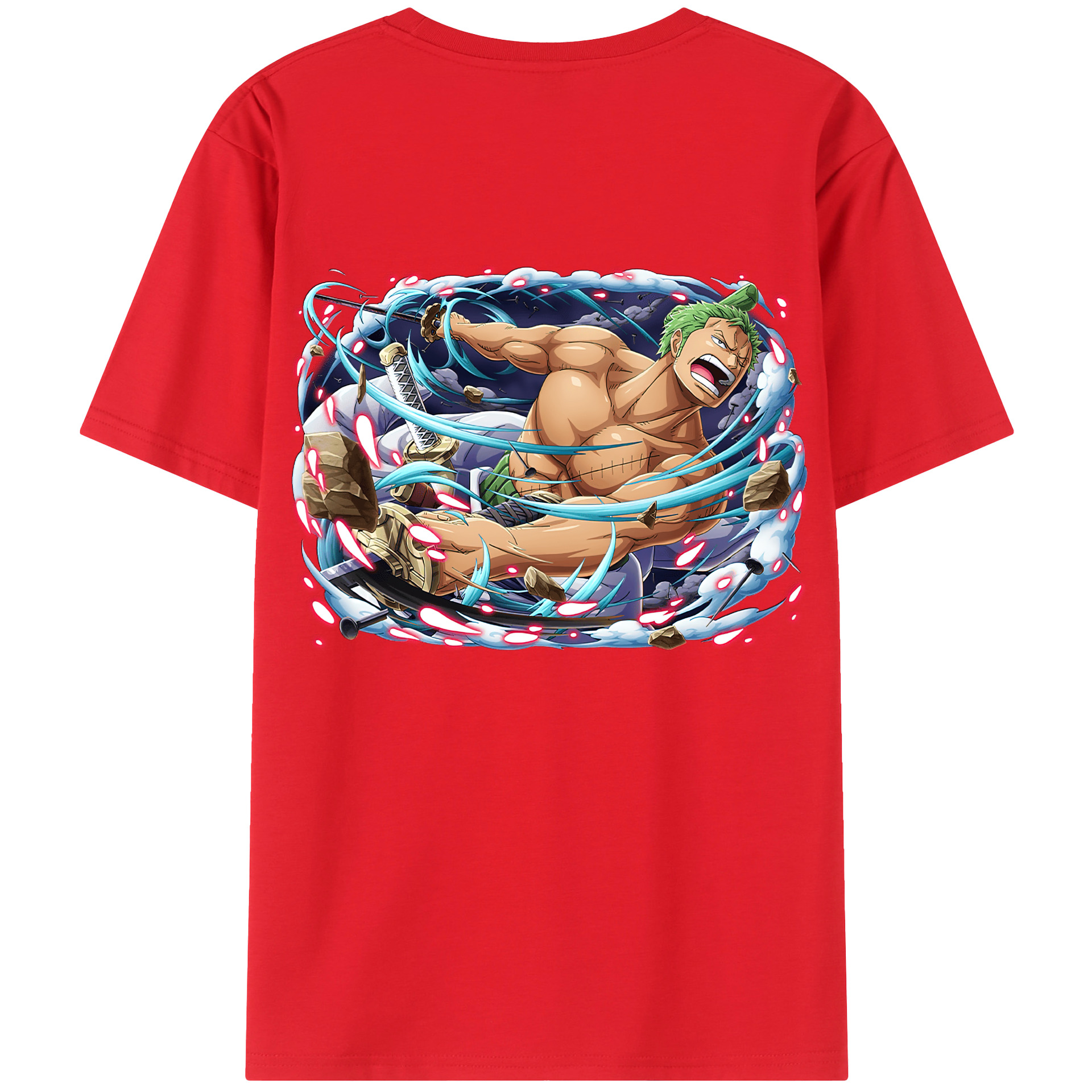 ワンピース ロロノア・ゾロ ONE PIECE Roronoa Zoro 綿100％半袖Tシャツ（背面プリント）