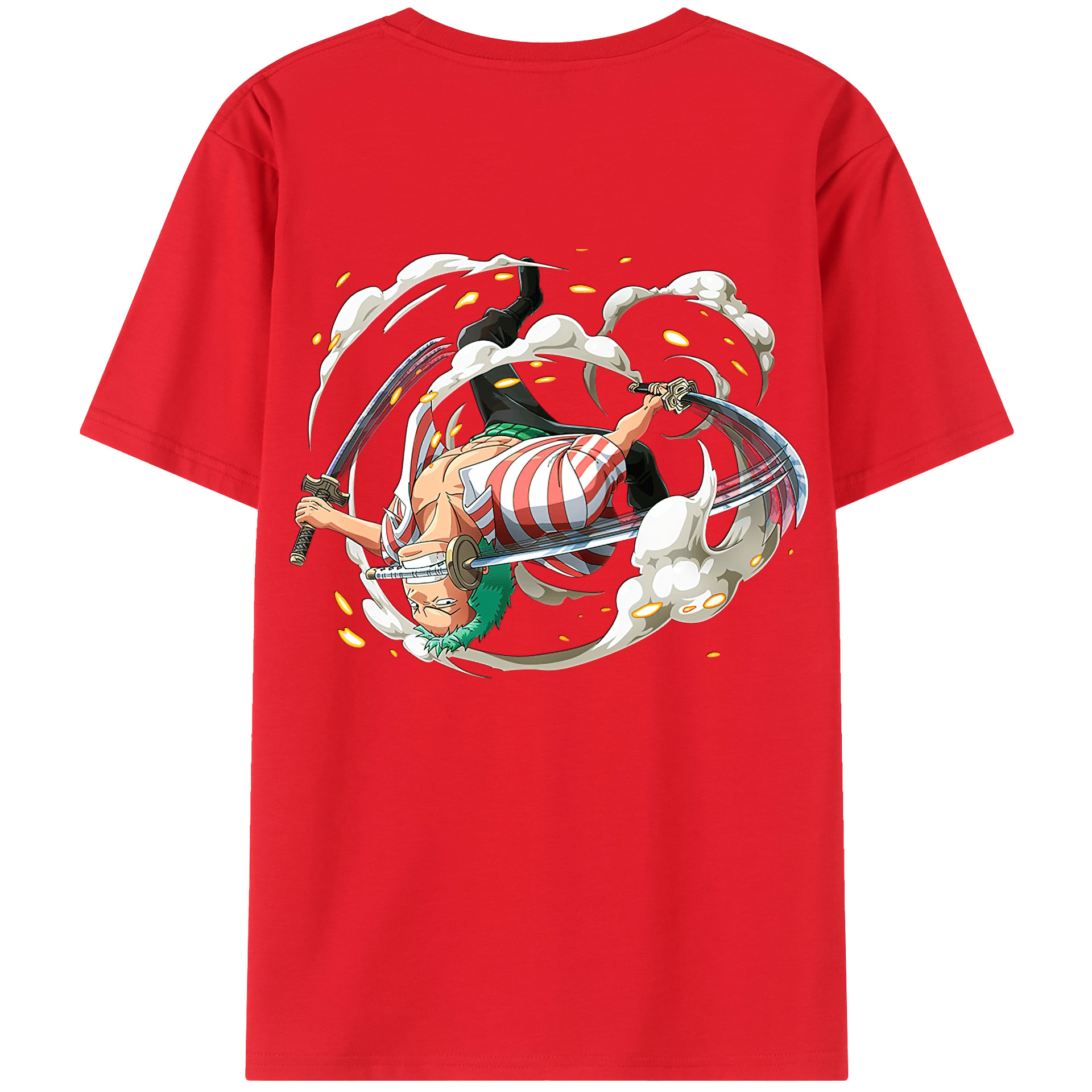 ワンピース ロロノア・ゾロ ONE PIECE Roronoa Zoro 綿100％半袖Tシャツ（背面プリント）