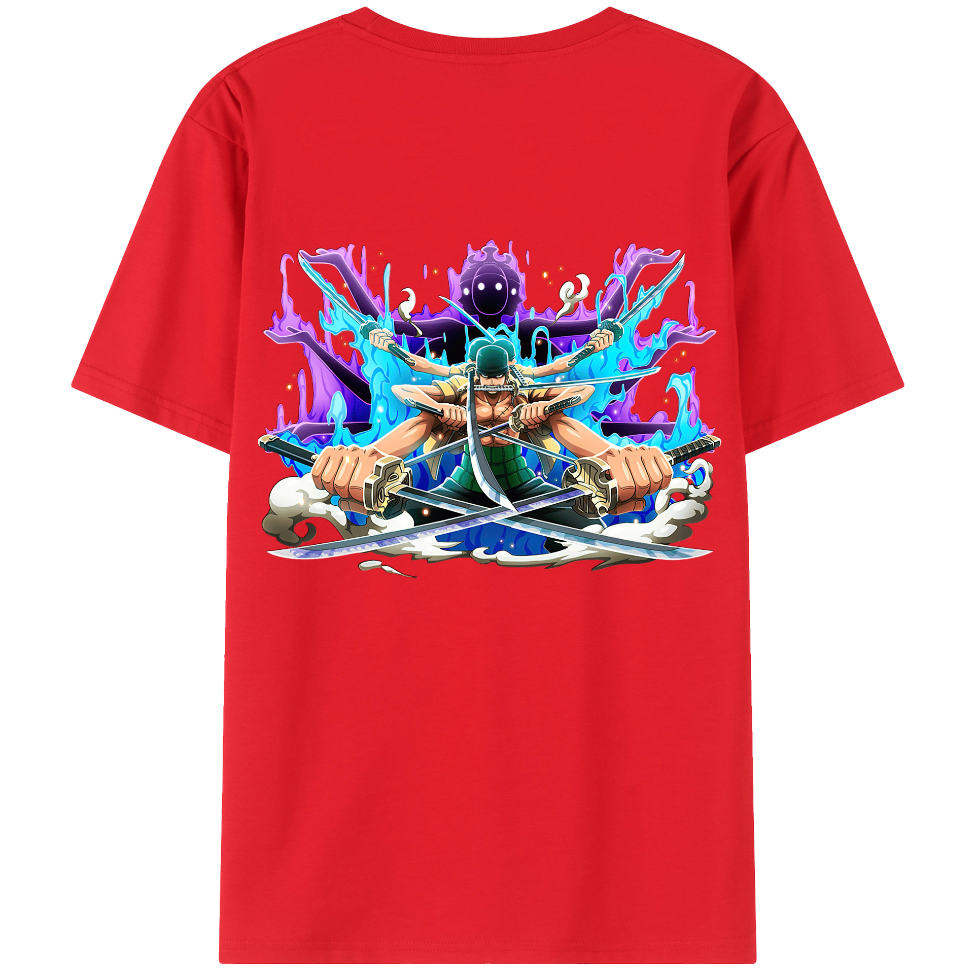 ワンピース ロロノア・ゾロ ONE PIECE Roronoa Zoro 綿100％半袖Tシャツ（背面プリント）