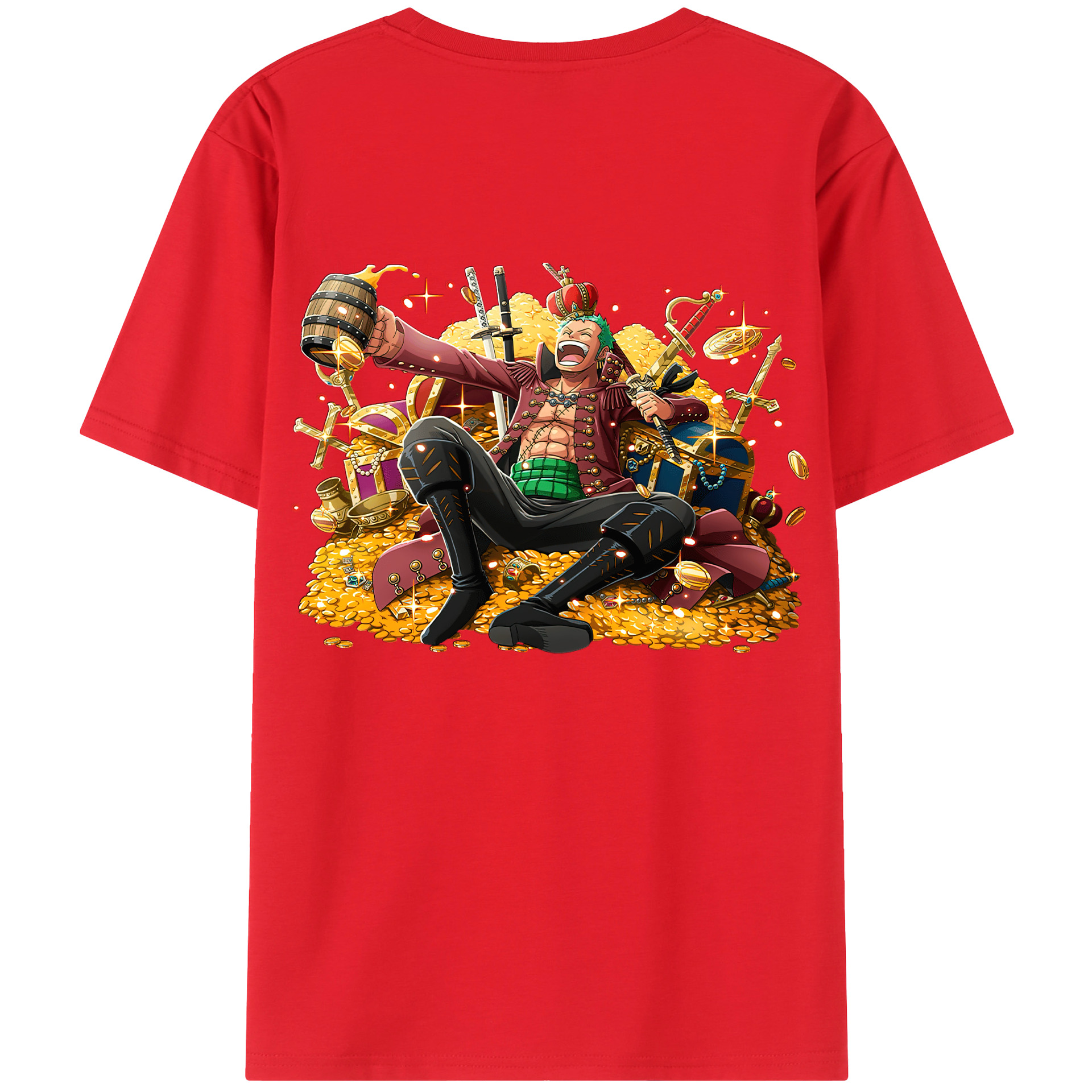 ワンピース ロロノア・ゾロ ONE PIECE Roronoa Zoro 綿100％半袖Tシャツ（背面プリント）