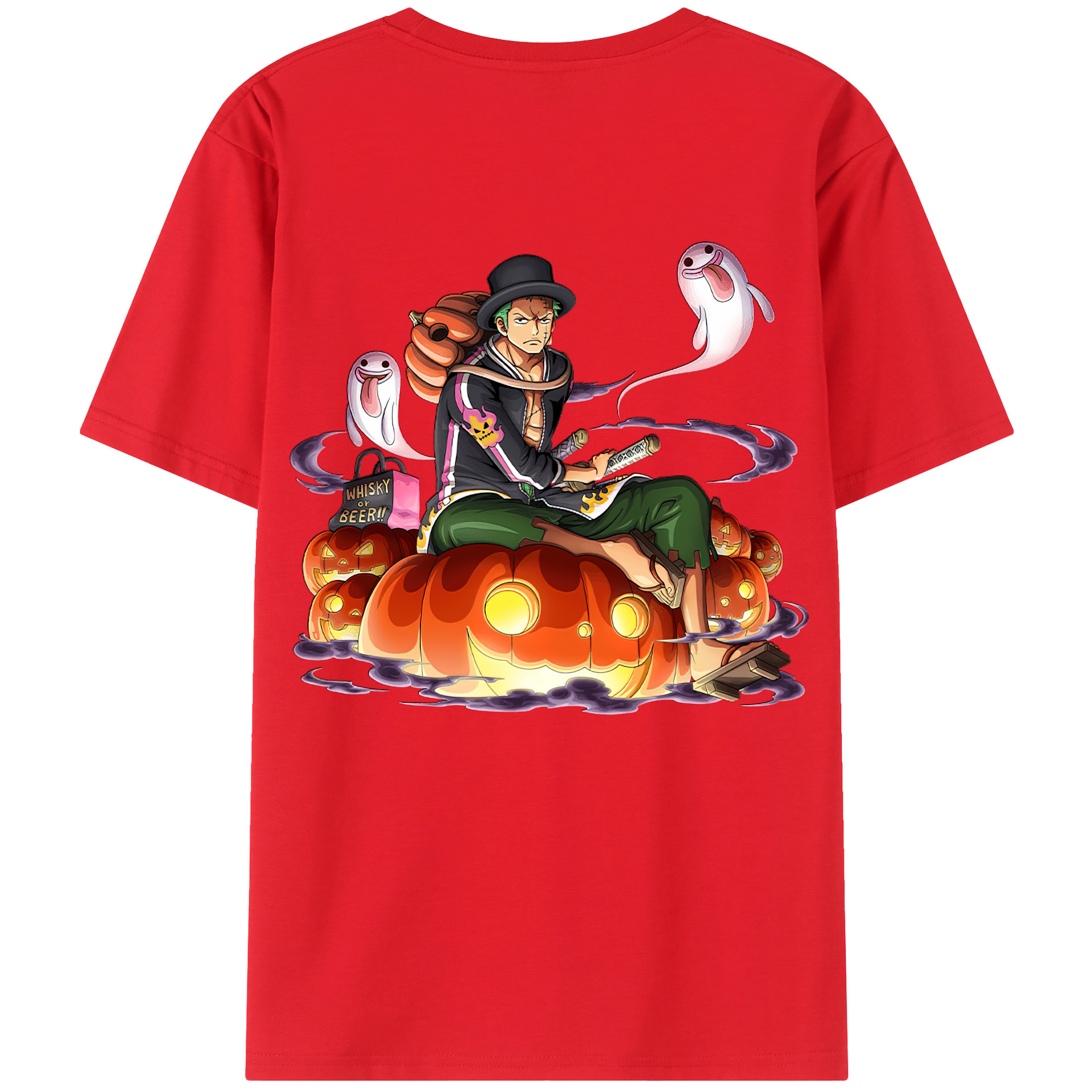 ワンピース ロロノア・ゾロ ONE PIECE Roronoa Zoro 綿100％半袖Tシャツ（背面プリント）