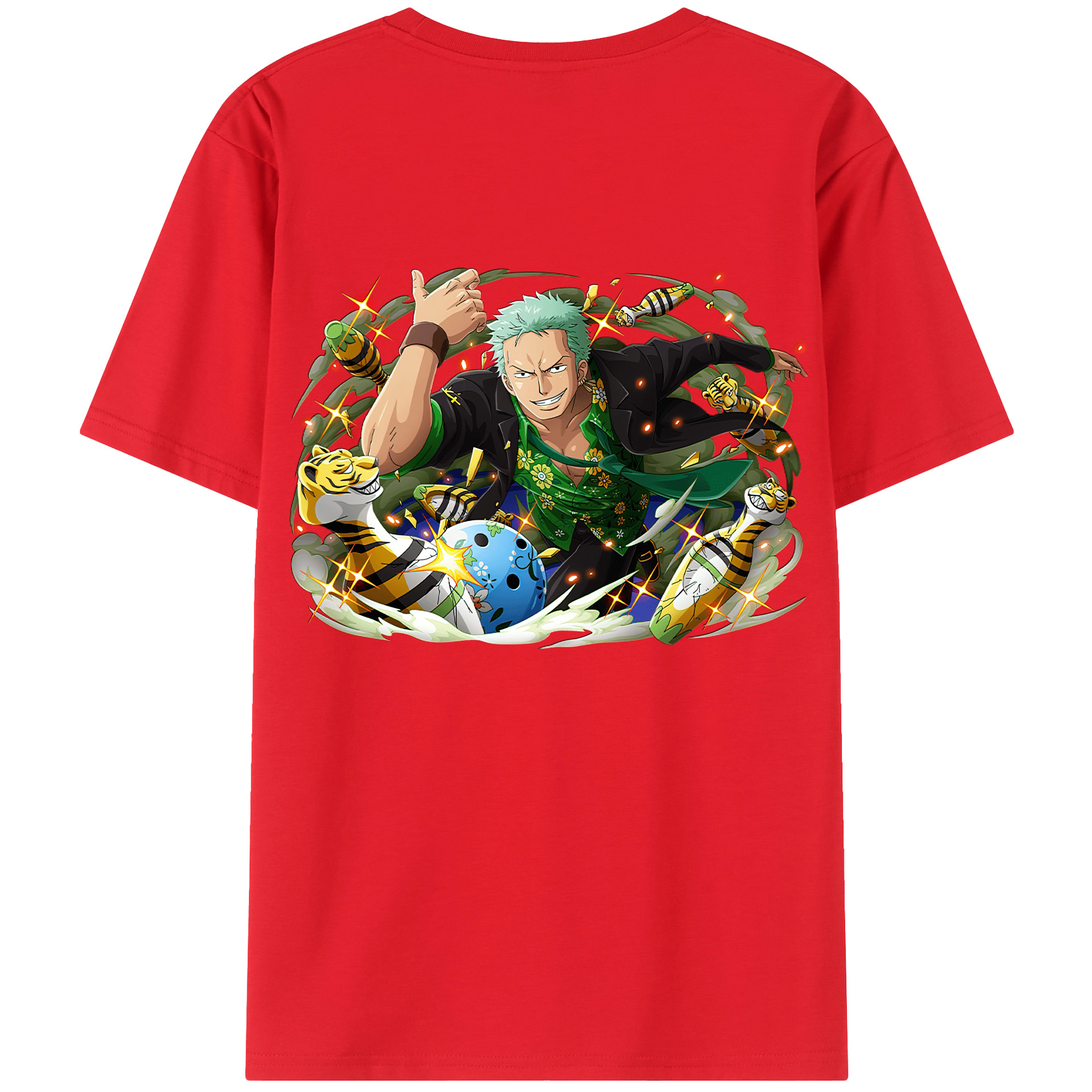 ワンピース ロロノア・ゾロ ONE PIECE Roronoa Zoro 綿100％半袖Tシャツ（背面プリント）