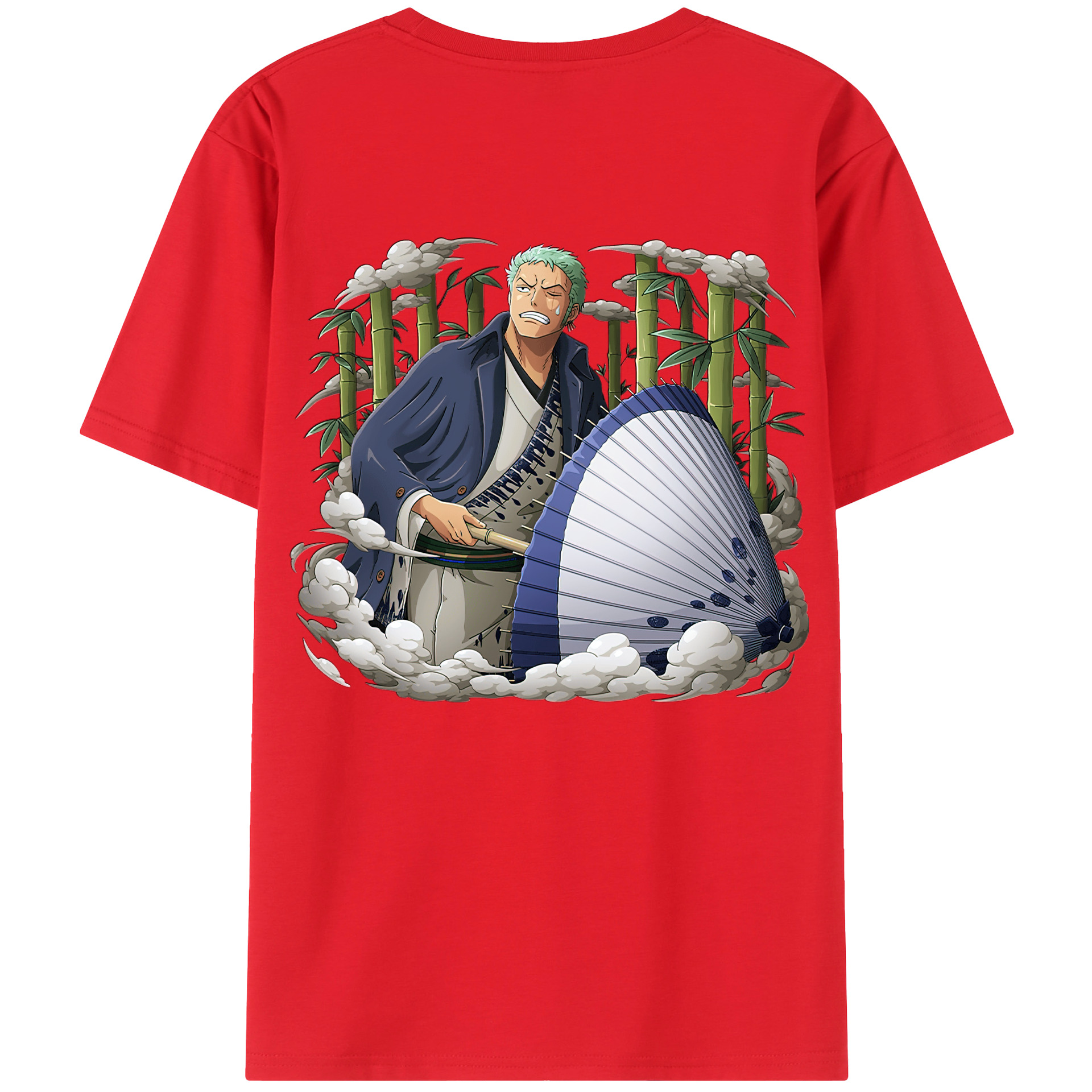 ワンピース ロロノア・ゾロ ONE PIECE Roronoa Zoro 綿100％半袖Tシャツ（背面プリント）