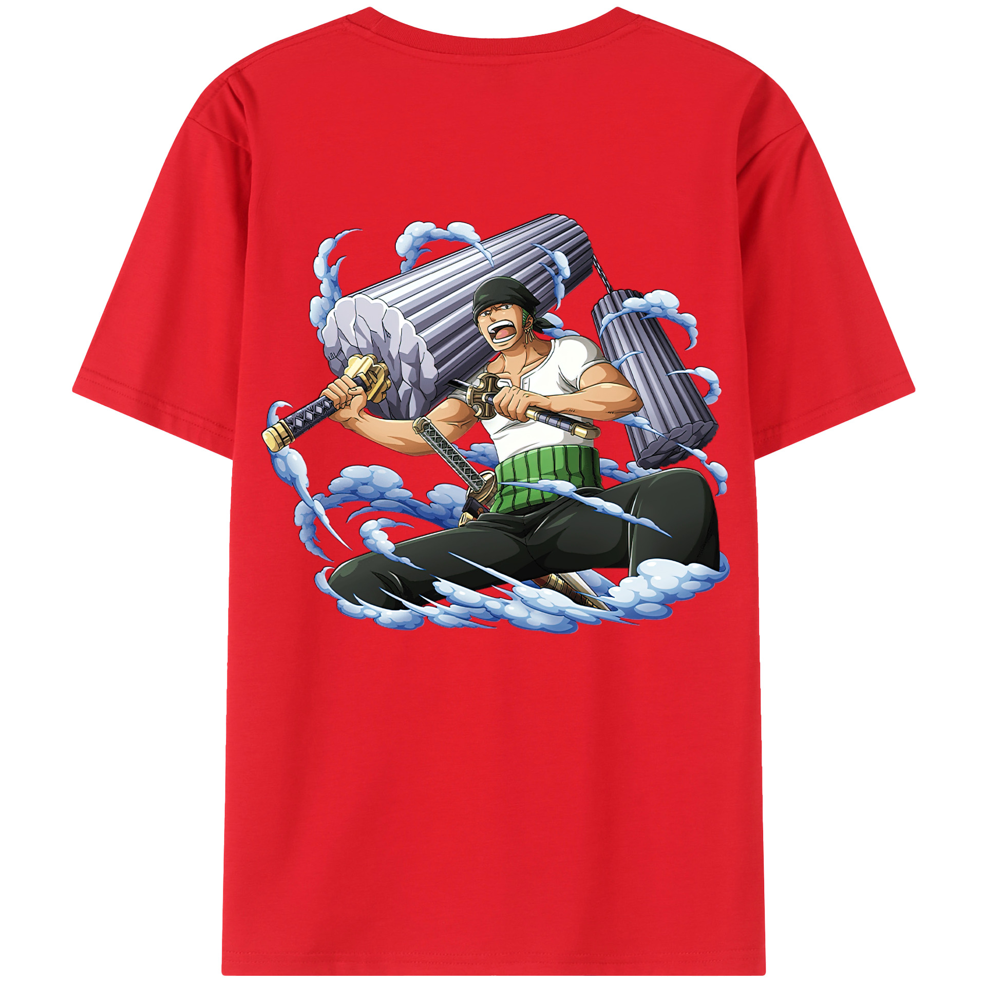 ワンピース ロロノア・ゾロ ONE PIECE Roronoa Zoro 綿100％半袖Tシャツ（背面プリント）