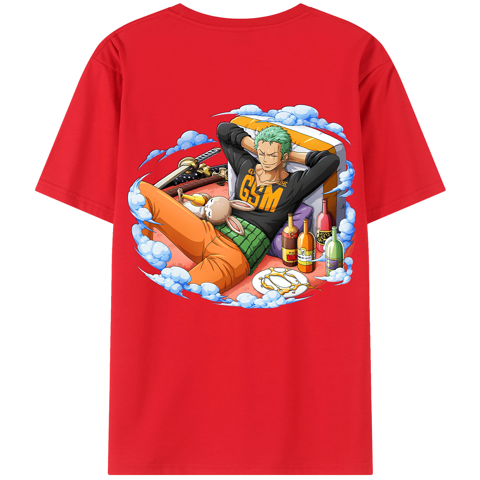 ワンピース ロロノア・ゾロ ONE PIECE Roronoa Zoro 綿100％半袖Tシャツ（背面プリント）