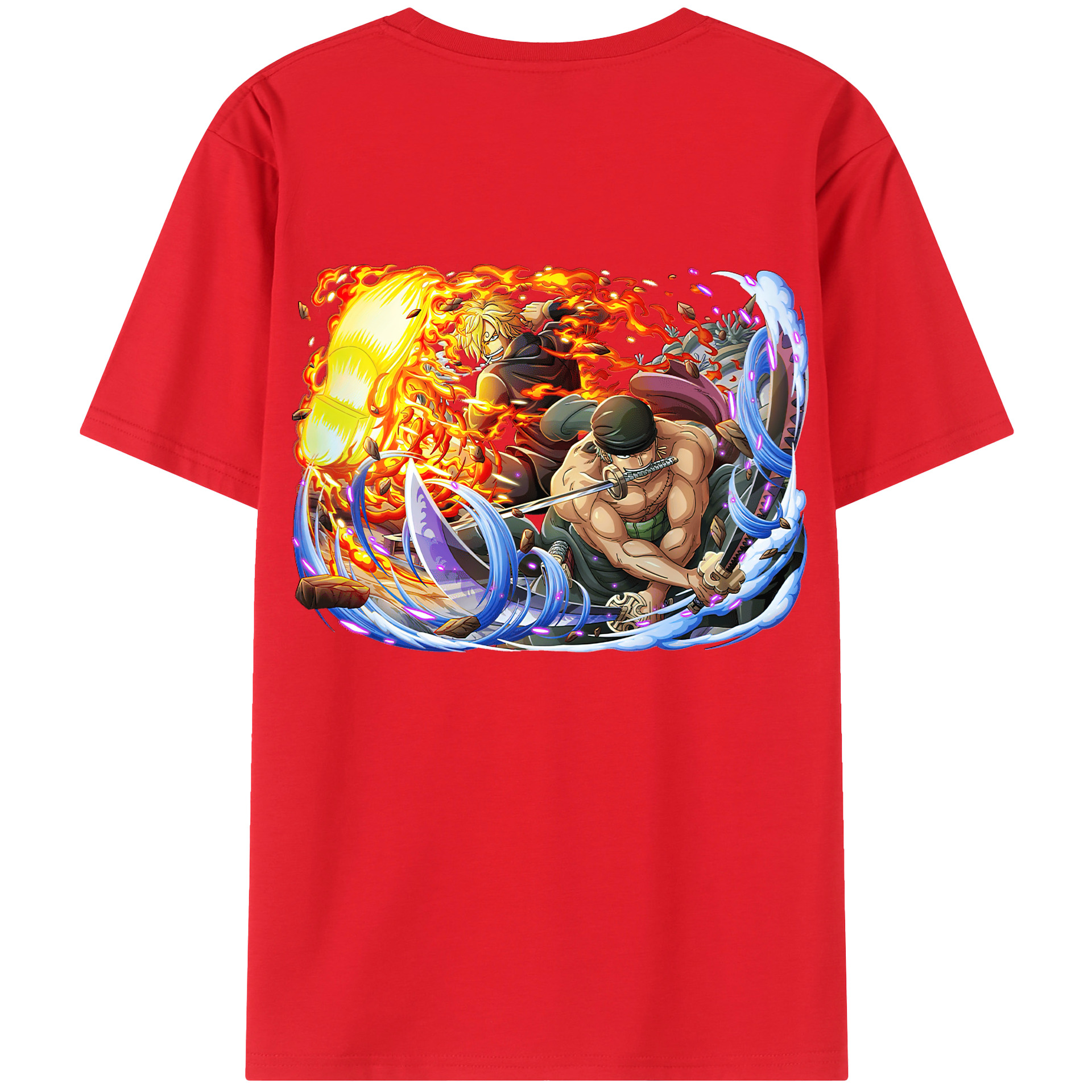 ワンピース ロロノア・ゾロ ONE PIECE Roronoa Zoro 綿100％半袖Tシャツ（背面プリント）